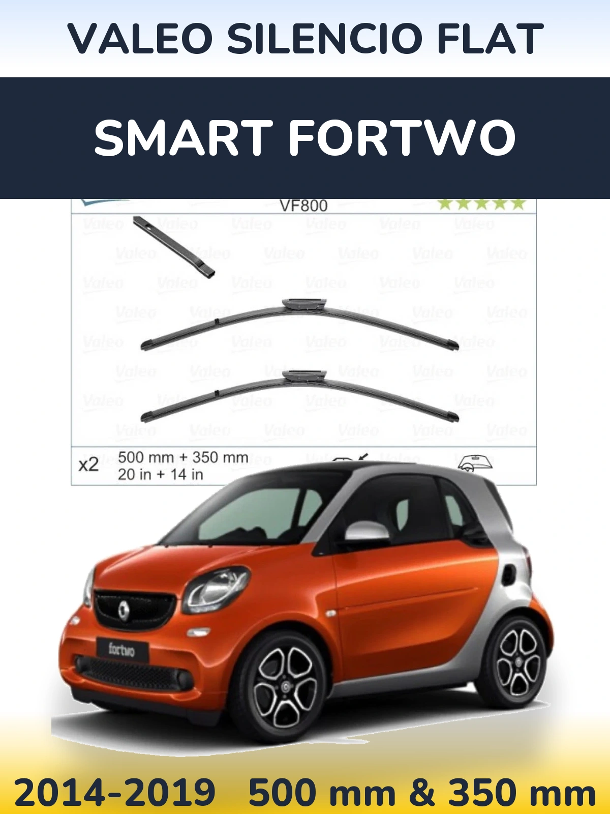 Ștergătoare Valeo Silencio Flat pentru Smart Fortwo