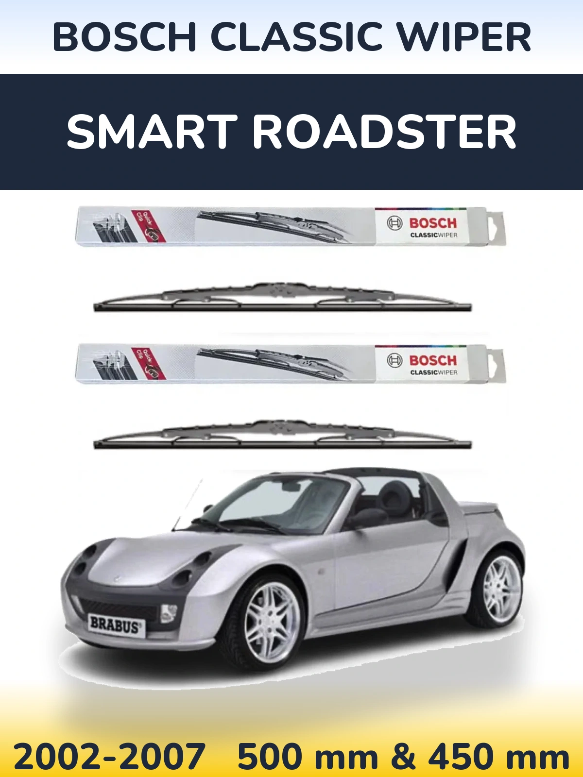 Ștergătoare BOSCH Classic Wiper pentru Smart Roadster
