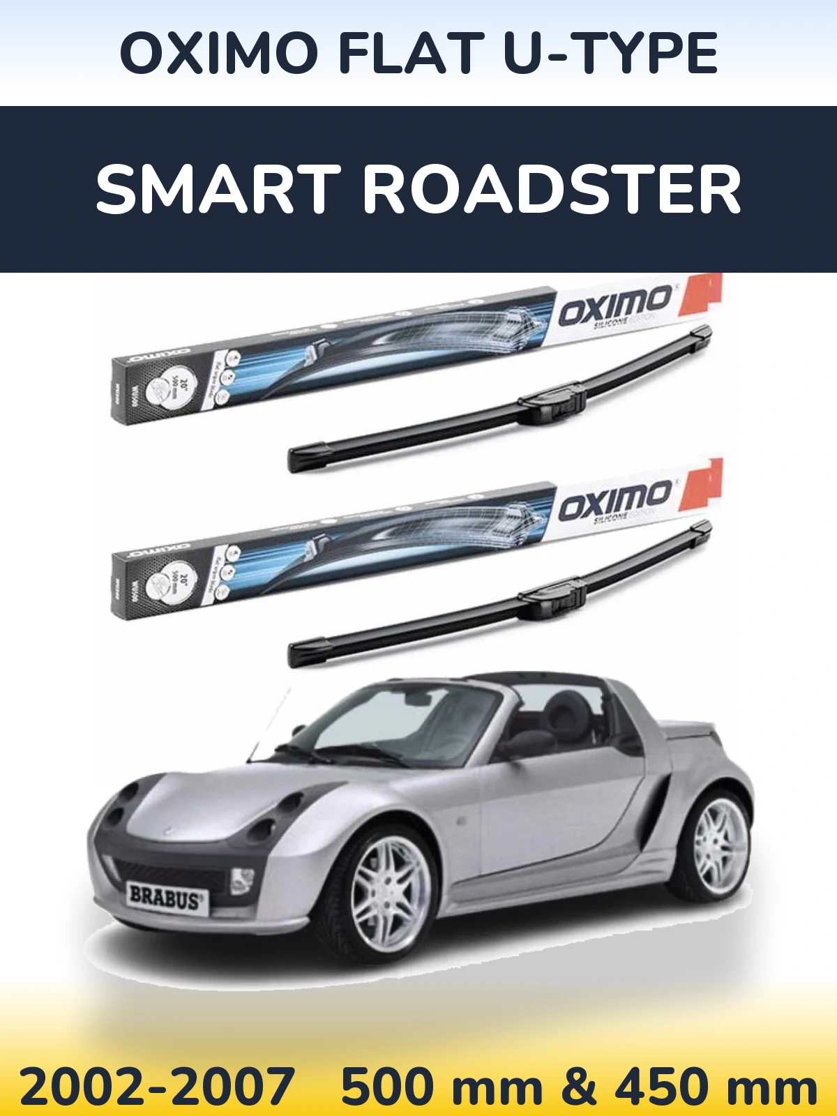 Ștergătoare Oximo Flat U-type pentru Smart Roadster