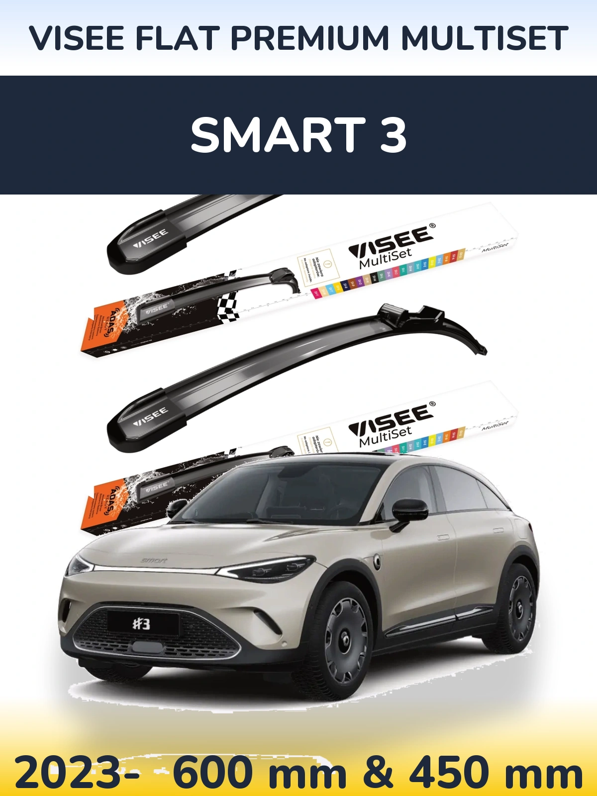 Ștergătoare VISEE FLAT PREMIUM MultiSet pentru Smart 3