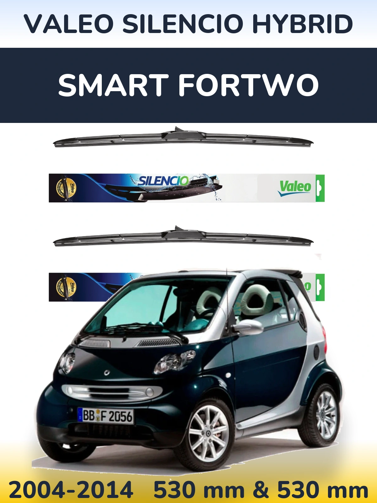 Ștergătoare Valeo Silencio Hybrid pentru Smart Fortwo
