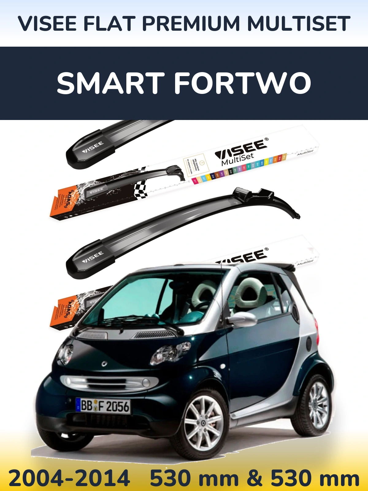 Ștergătoare VISEE FLAT PREMIUM MultiSet pentru Smart Fortwo