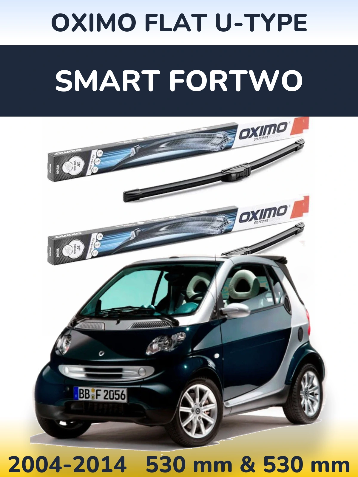 Ștergătoare Oximo Flat U-type pentru Smart Fortwo