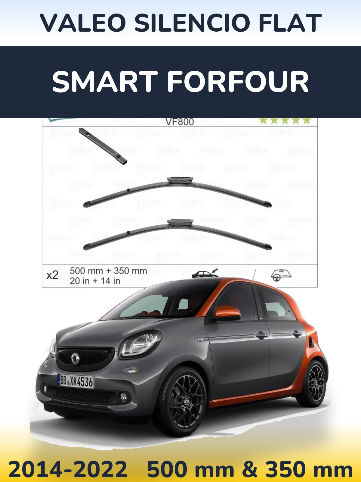 Ștergătoare Valeo Silencio Flat pentru Smart Forfour