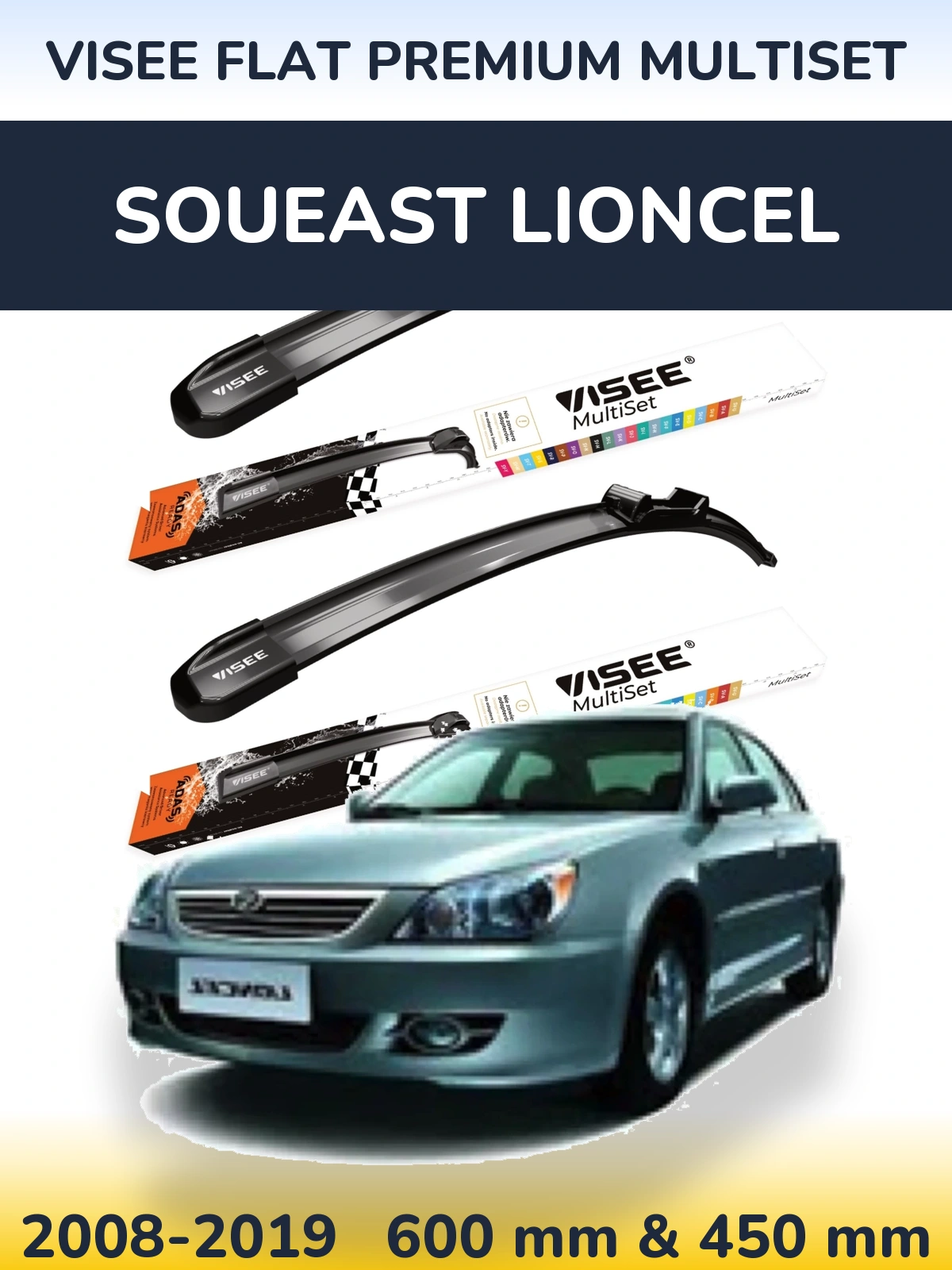 Ștergătoare VISEE FLAT PREMIUM MultiSet pentru Soueast Lioncel