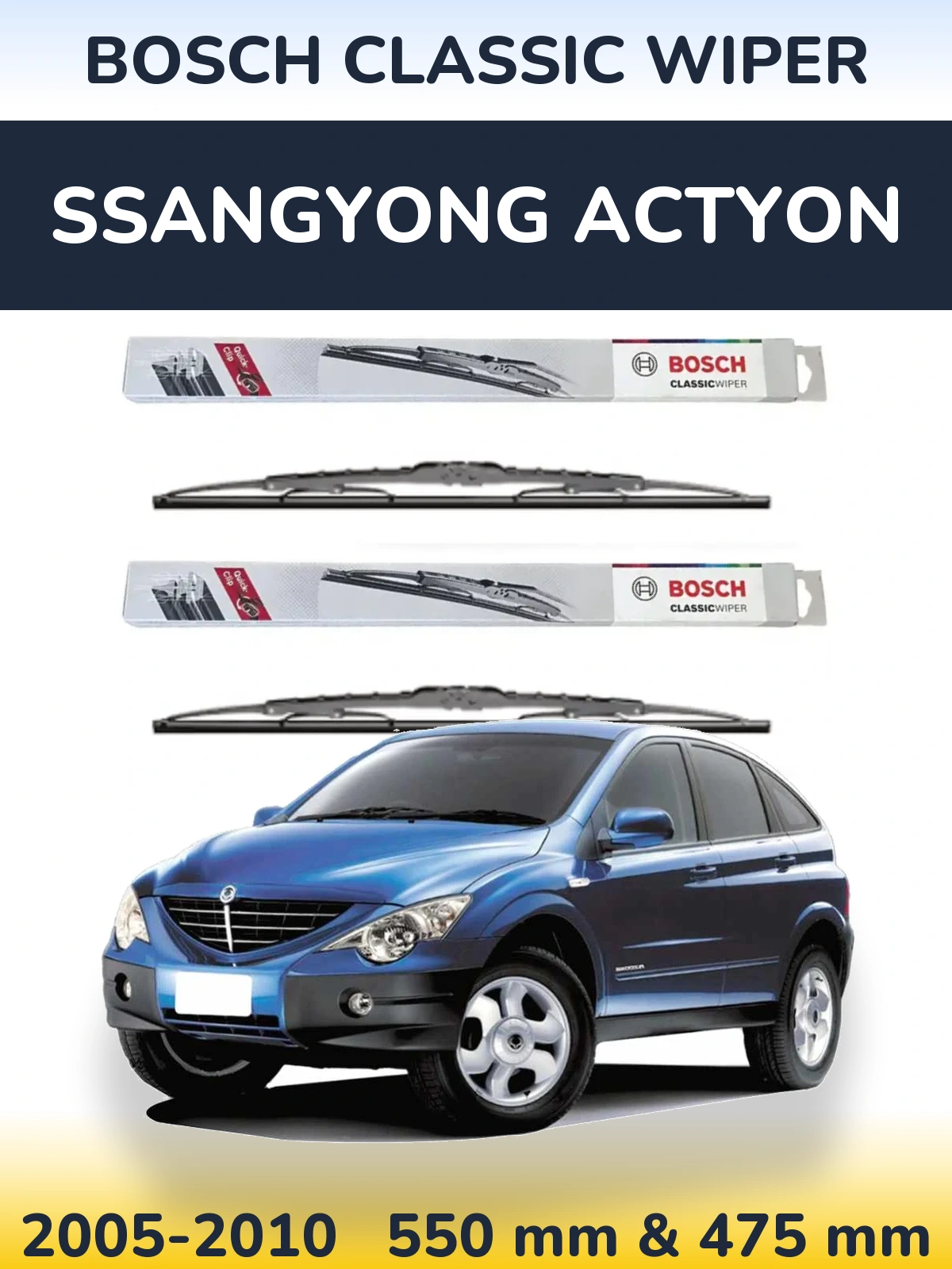 Ștergătoare BOSCH Classic Wiper pentru SsangYong Actyon