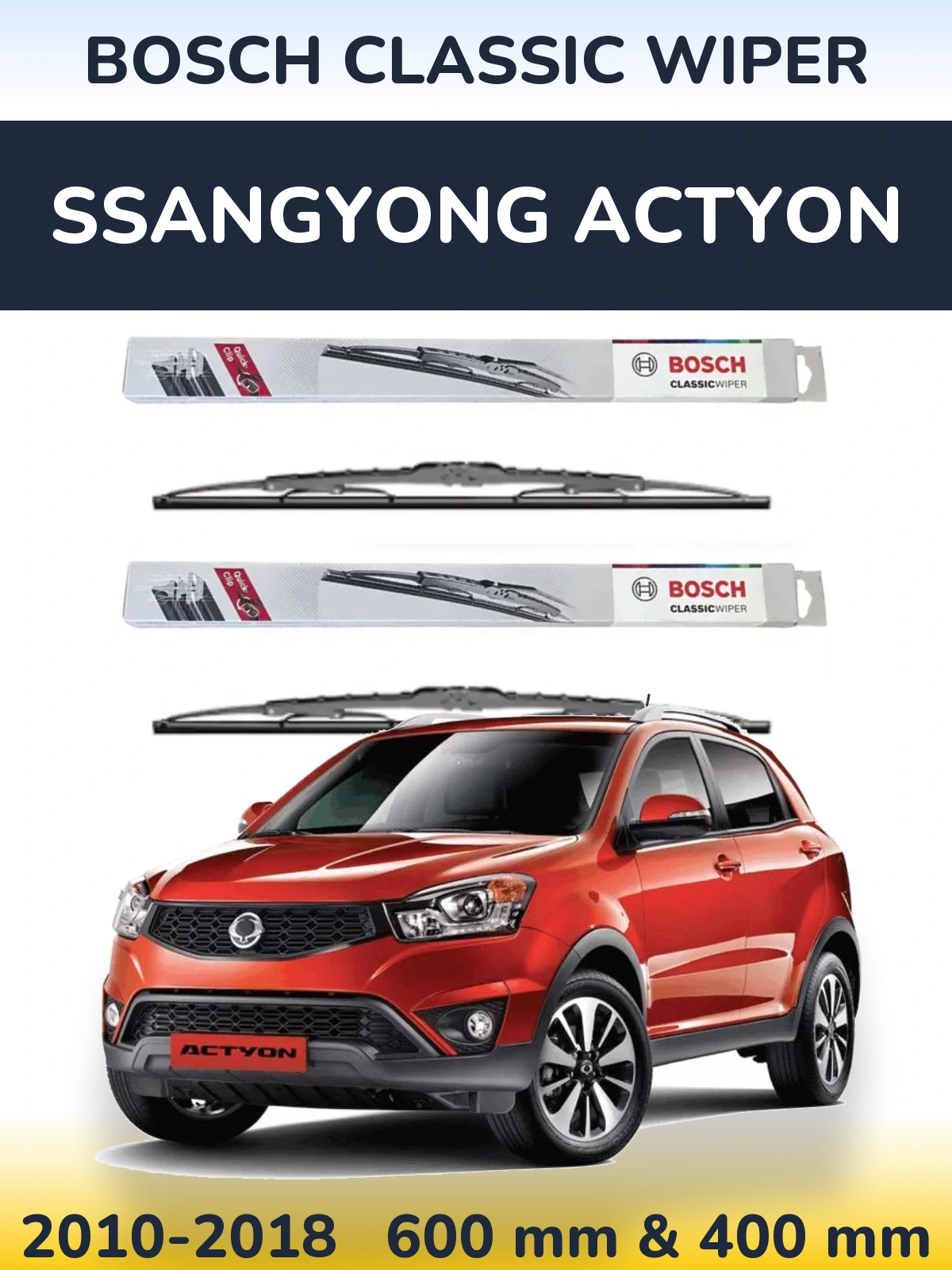 Ștergătoare BOSCH Classic Wiper pentru SsangYong Actyon