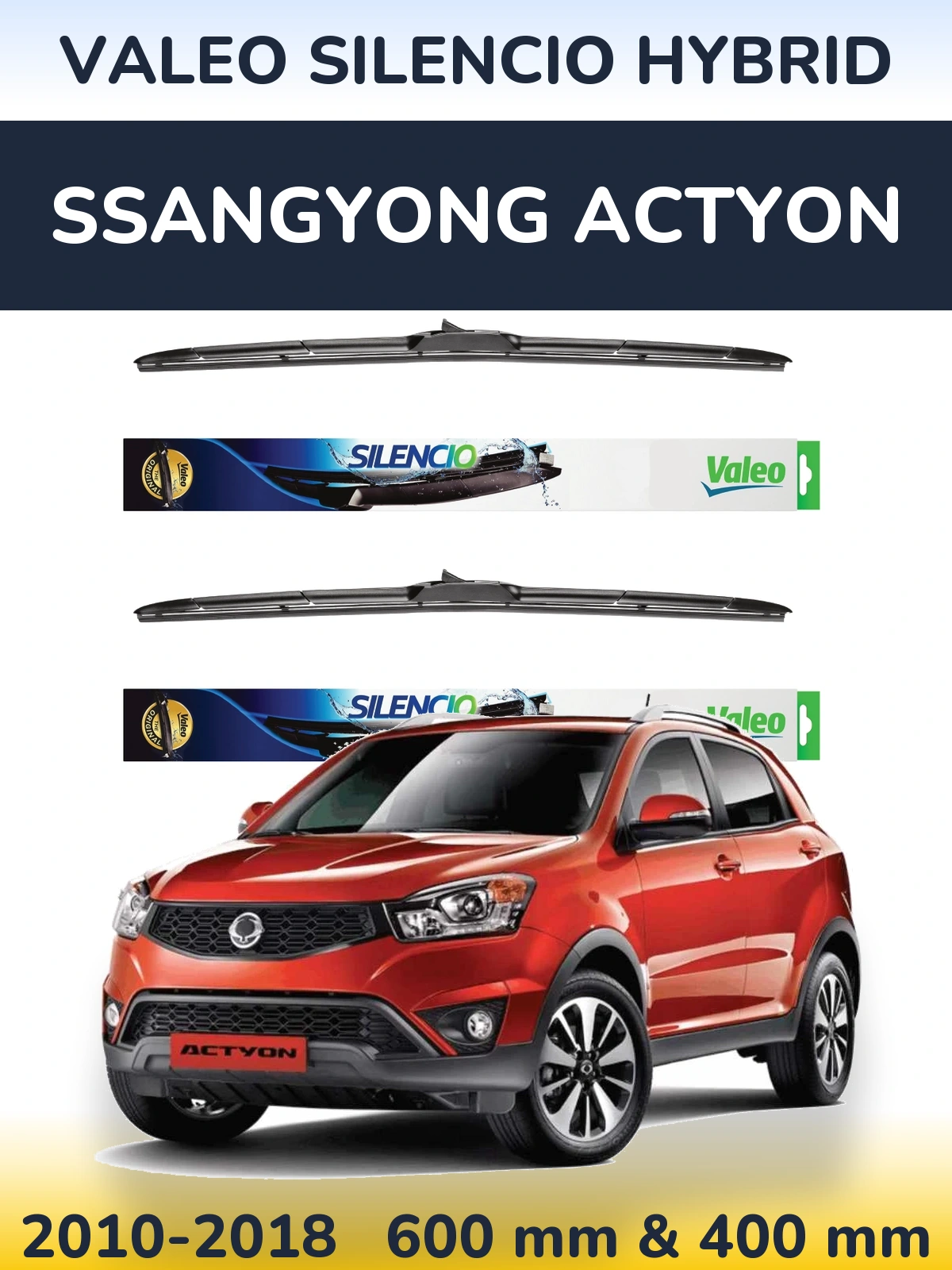 Ștergătoare Valeo Silencio Hybrid pentru SsangYong Actyon
