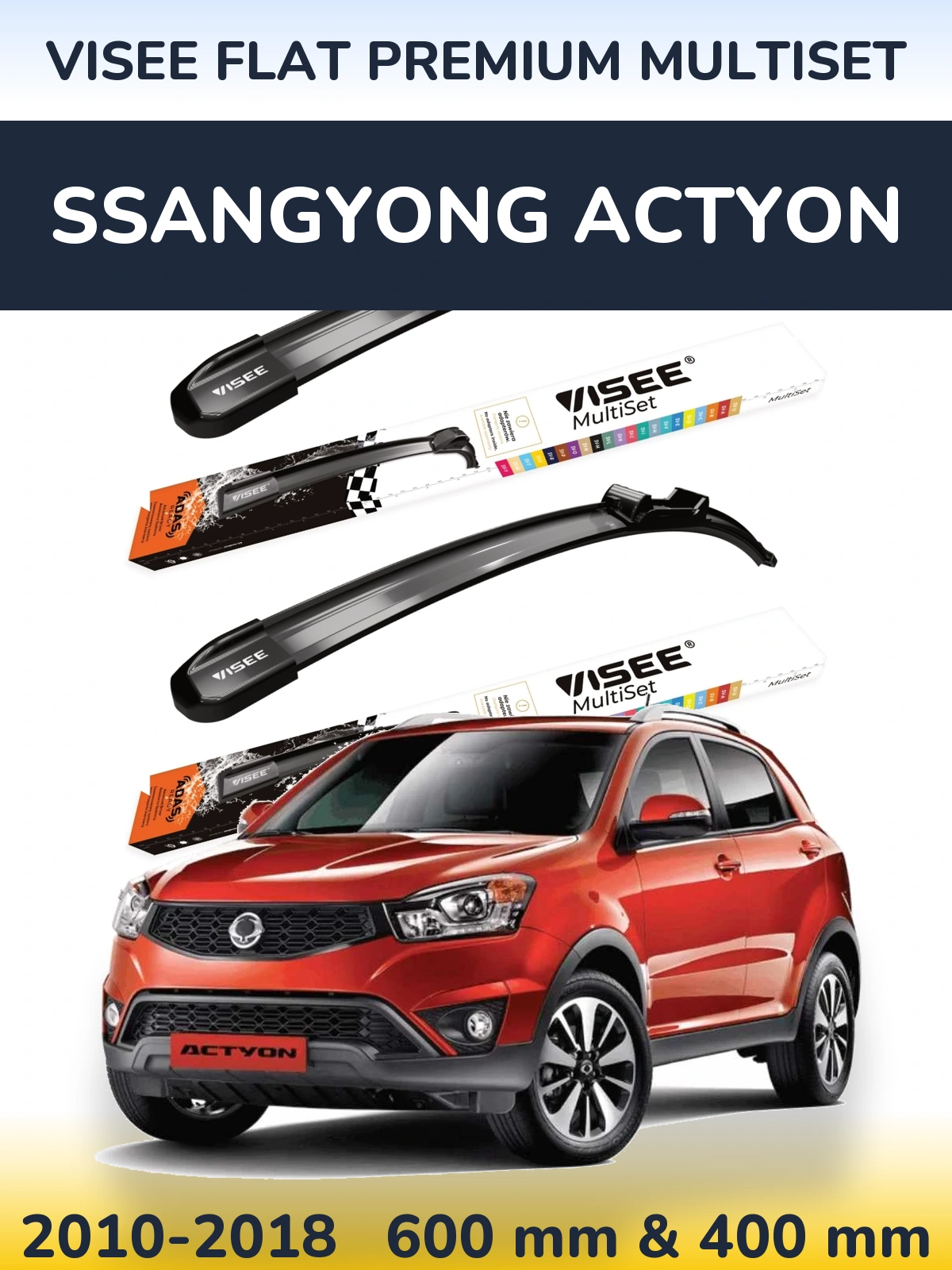 Ștergătoare VISEE FLAT PREMIUM MultiSet pentru SsangYong Actyon