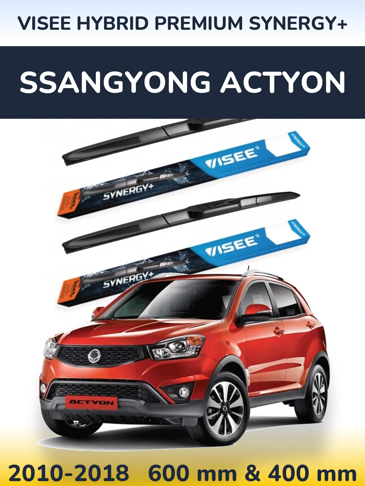 Ștergătoare VISEE HYBRID PREMIUM SYNERGY+ pentru SsangYong Actyon