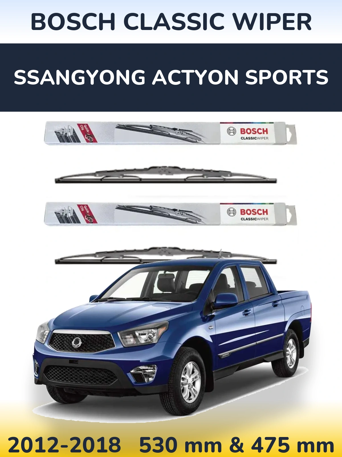 Ștergătoare BOSCH Classic Wiper pentru SsangYong Actyon Sports