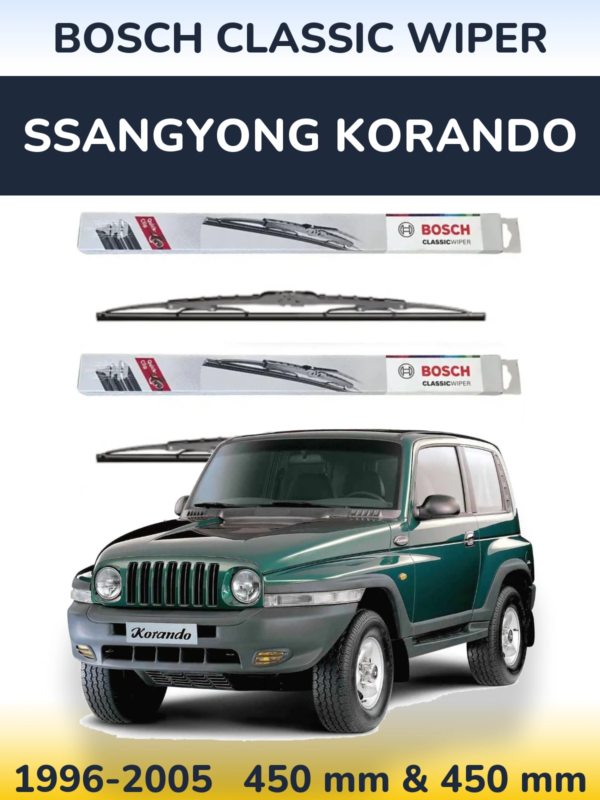 Ștergătoare BOSCH Classic Wiper pentru SsangYong Korando