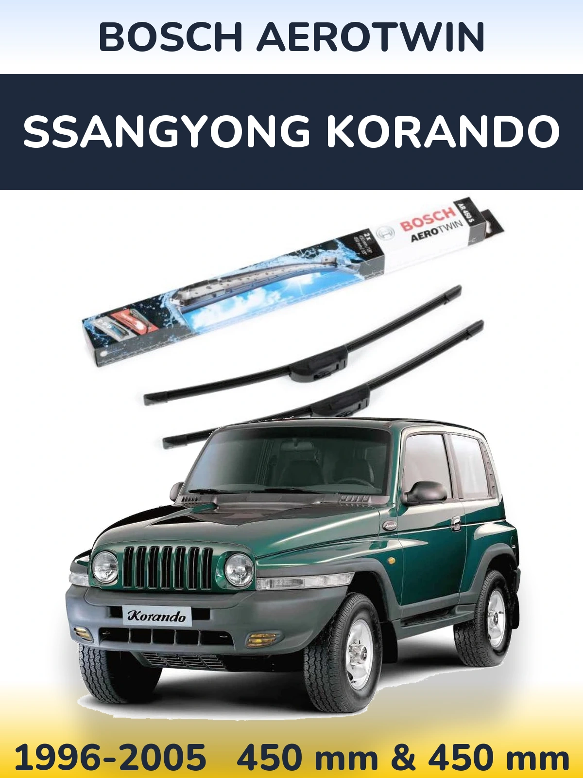 Ștergătoare BOSCH AeroTwin pentru SsangYong Korando