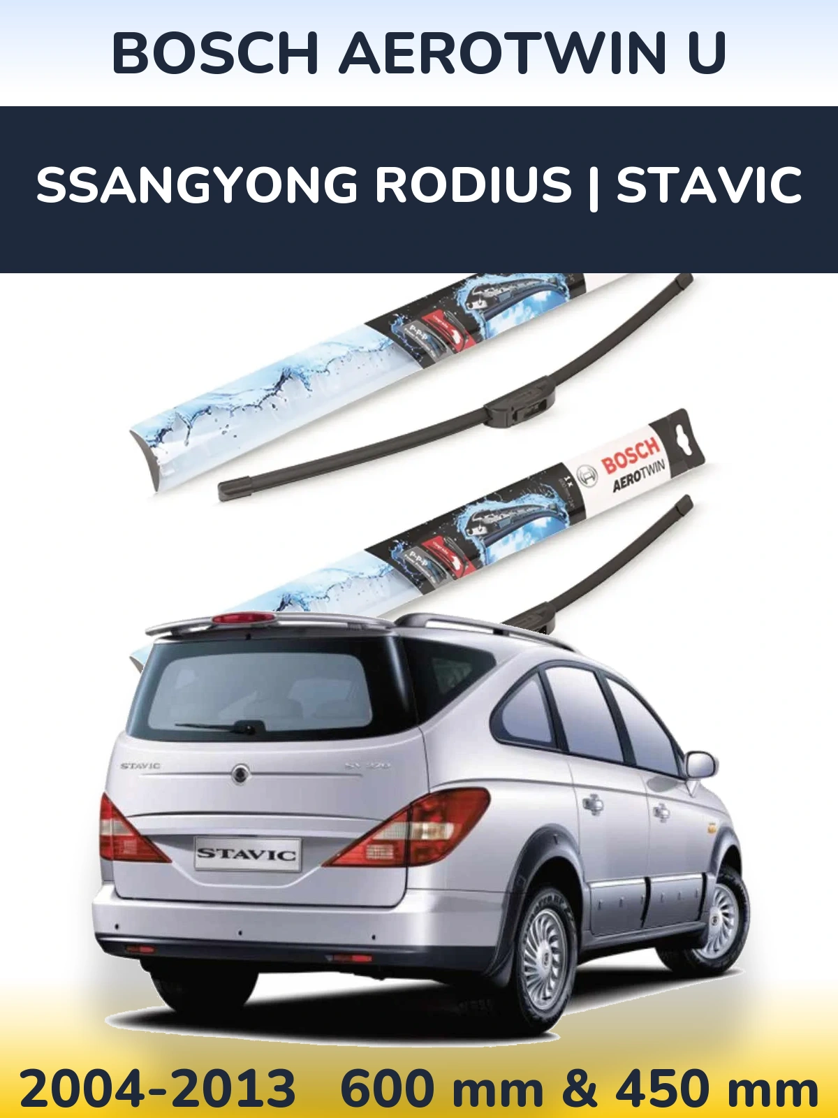 Ștergătoare BOSCH AeroTwin U pentru SsangYong Rodius | Stavic