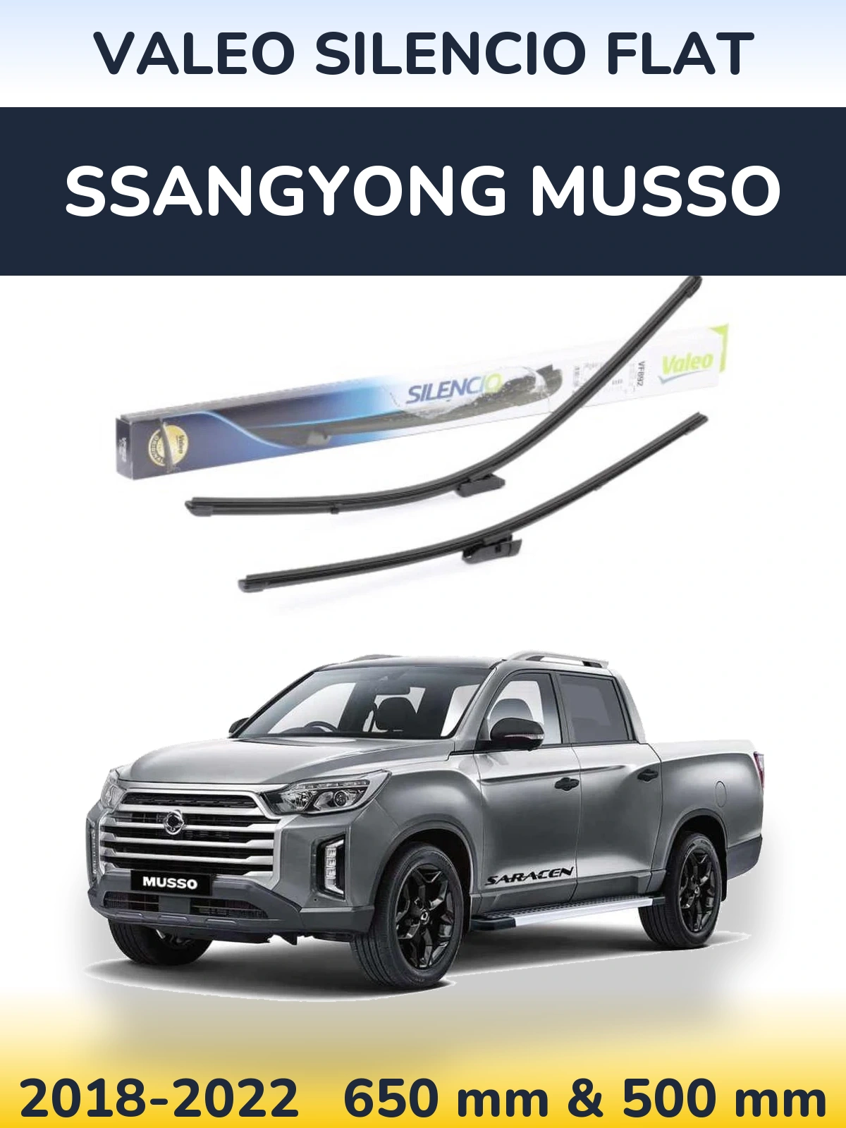 Ștergătoare Valeo Silencio Flat pentru SsangYong Musso