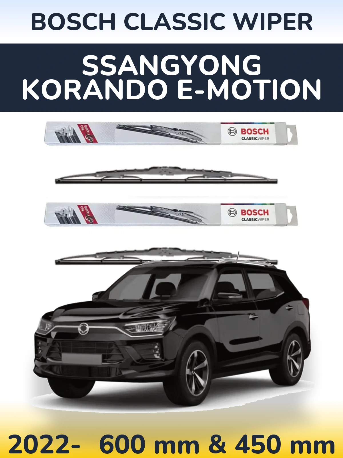 Ștergătoare BOSCH Classic Wiper pentru SsangYong Korando E-Motion