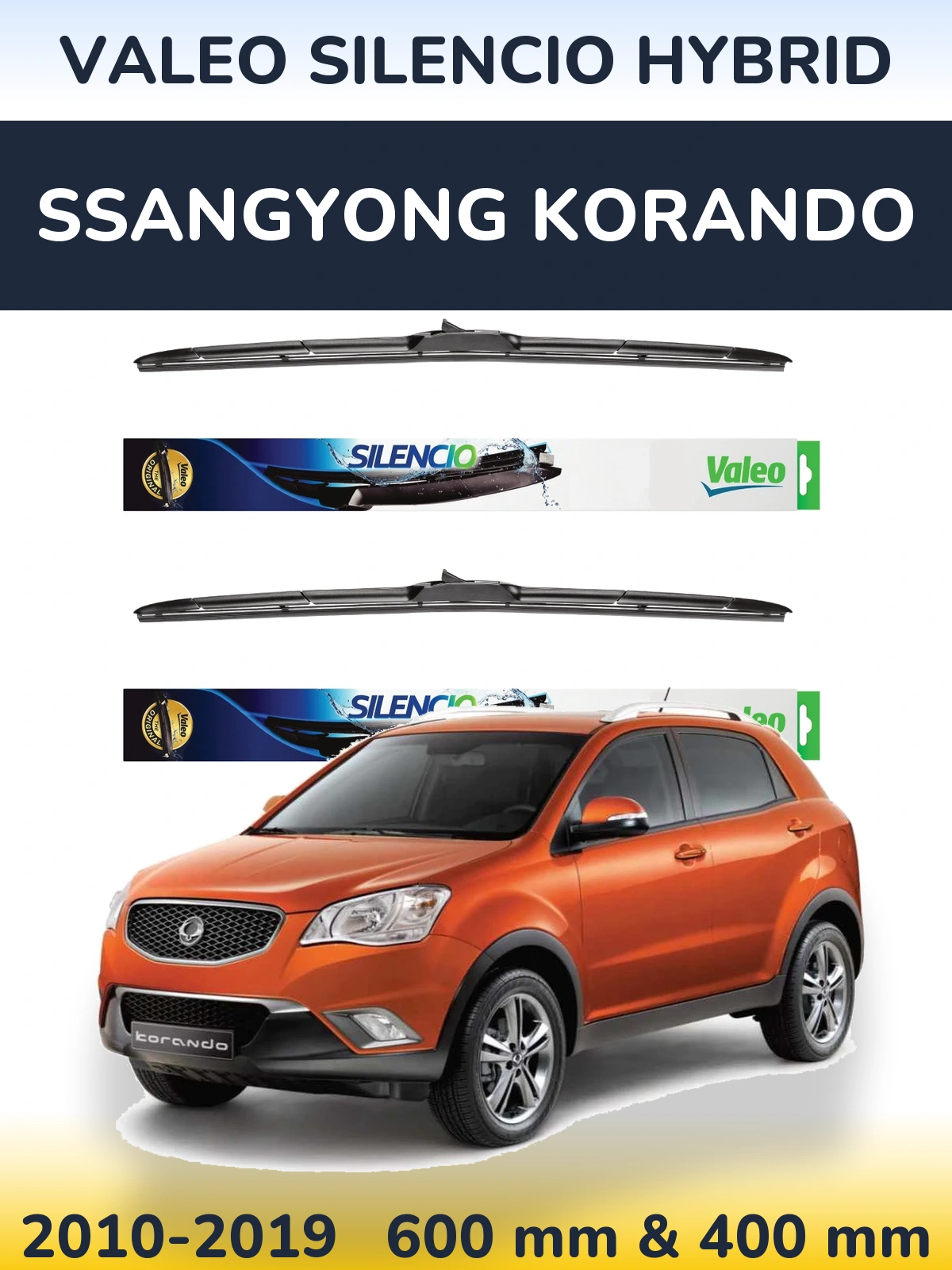 Ștergătoare Valeo Silencio Hybrid pentru SsangYong Korando