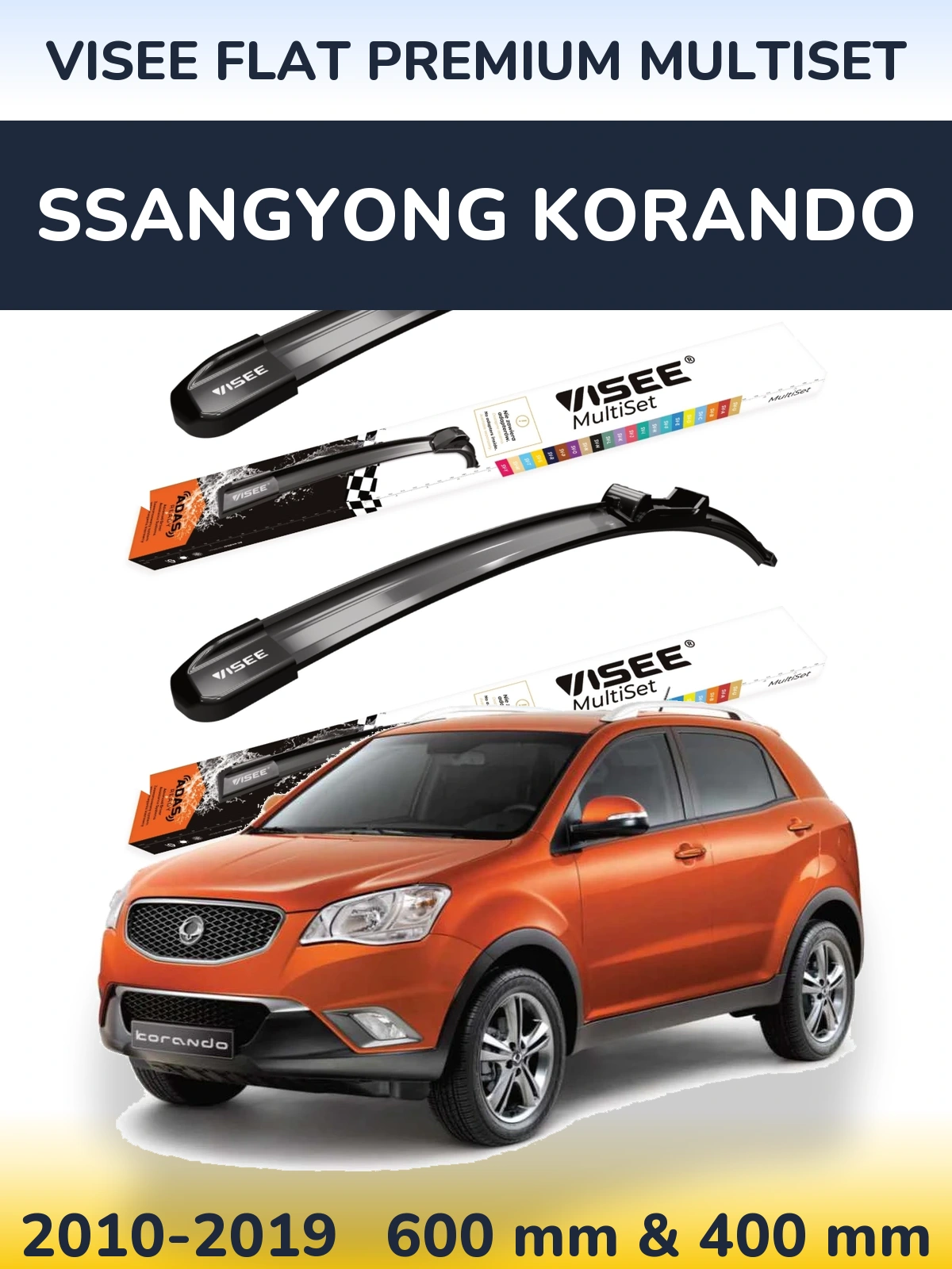 Ștergătoare VISEE FLAT PREMIUM MultiSet pentru SsangYong Korando