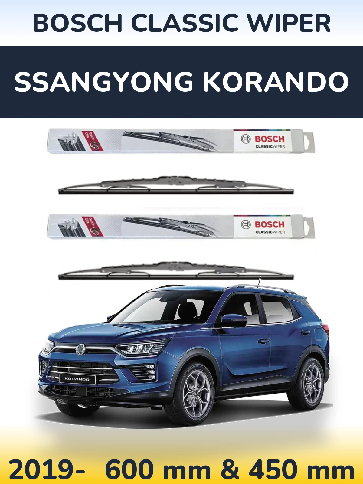 Ștergătoare BOSCH Classic Wiper pentru SsangYong Korando