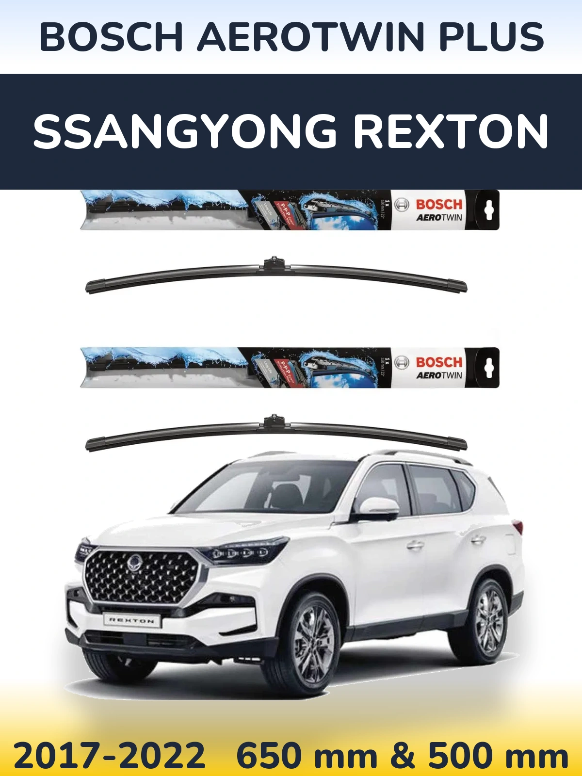 Ștergătoare BOSCH AeroTwin Plus pentru SsangYong Rexton