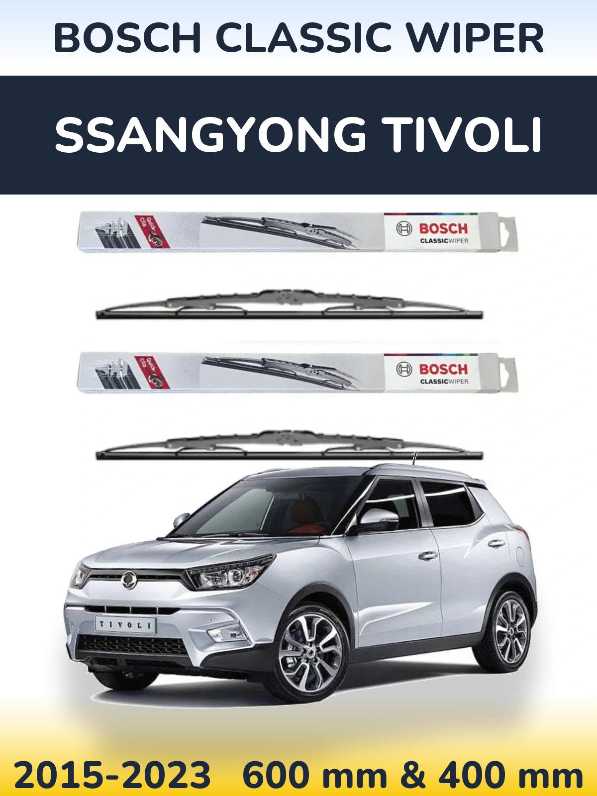 Ștergătoare BOSCH Classic Wiper pentru SsangYong Tivoli
