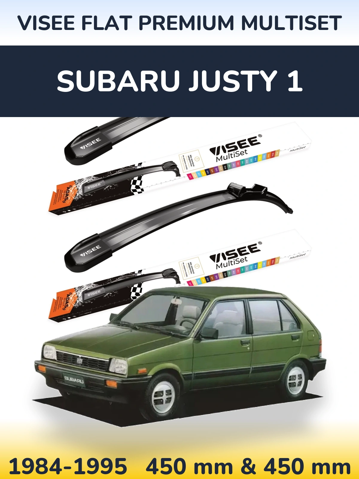 Ștergătoare VISEE FLAT PREMIUM MultiSet pentru Subaru Justy 1