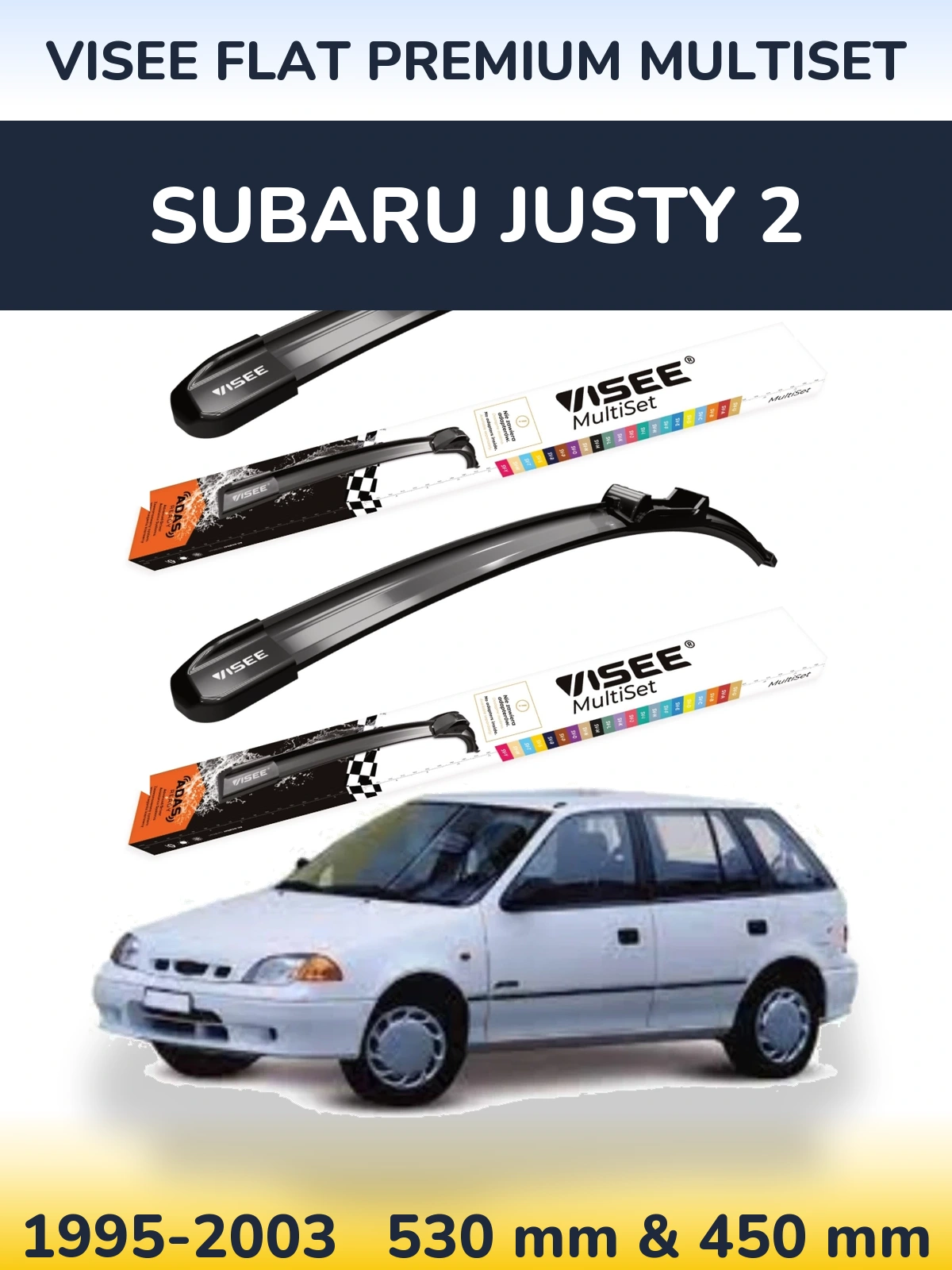 Ștergătoare VISEE FLAT PREMIUM MultiSet pentru Subaru Justy 2