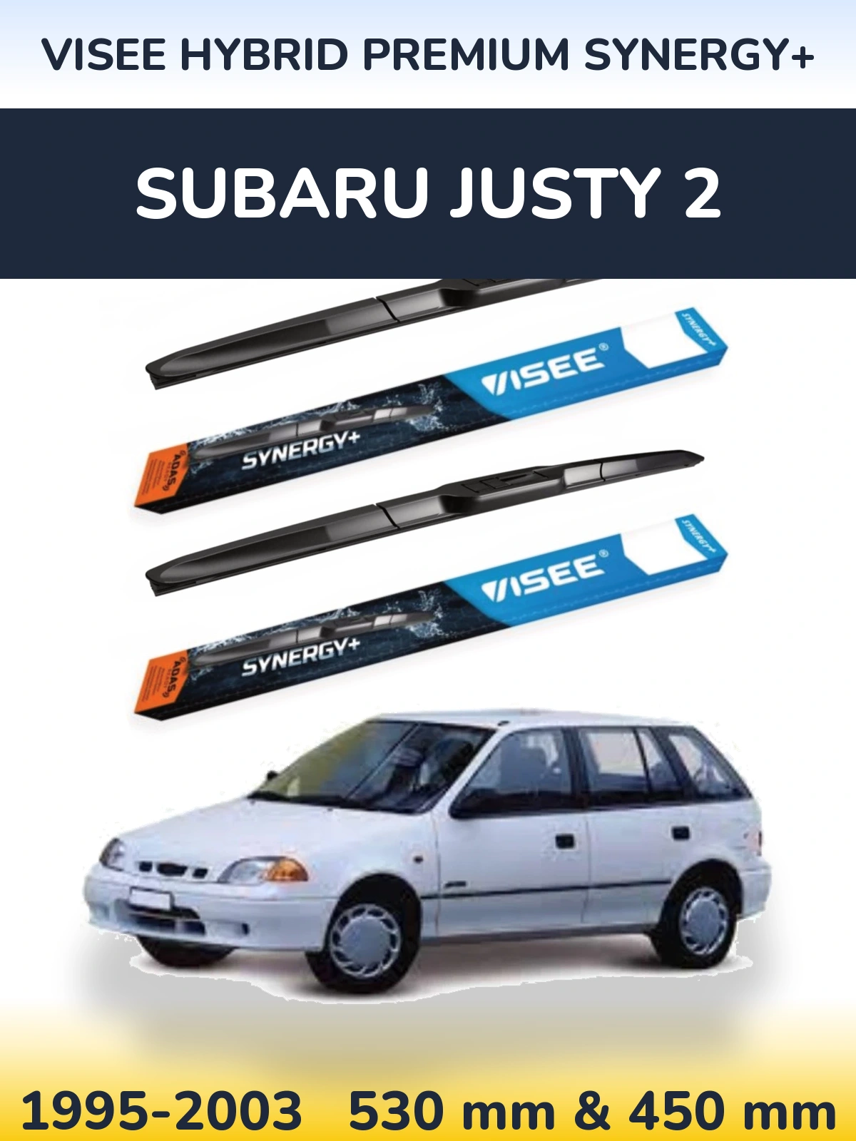 Ștergătoare VISEE HYBRID PREMIUM SYNERGY+ pentru Subaru Justy 2