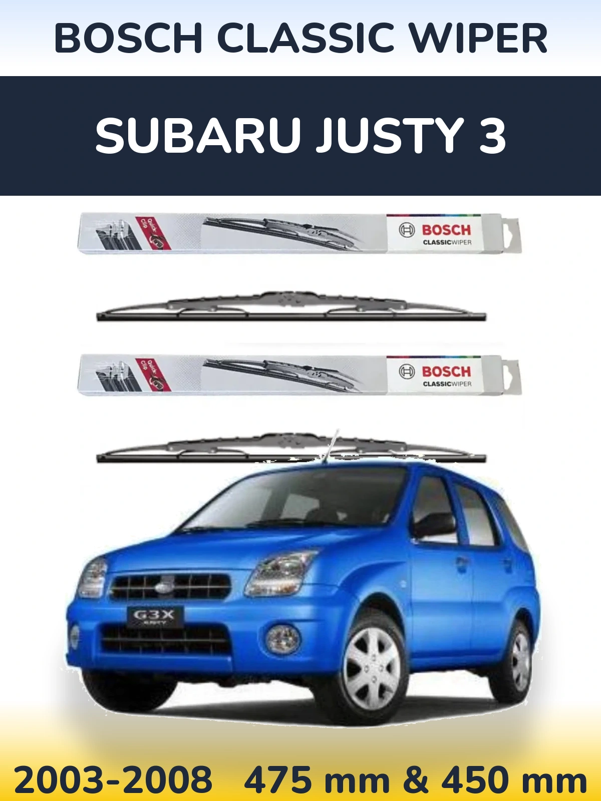 Ștergătoare BOSCH Classic Wiper pentru Subaru Justy 3