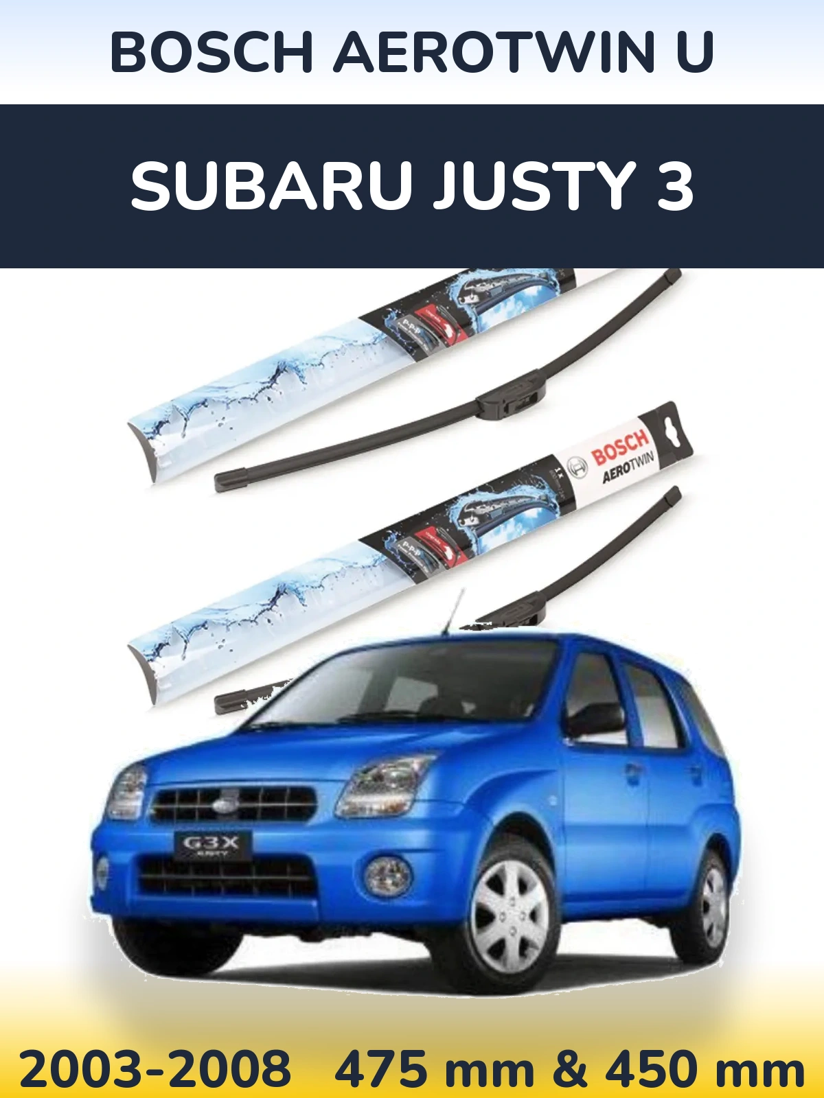Ștergătoare BOSCH AeroTwin U pentru Subaru Justy 3