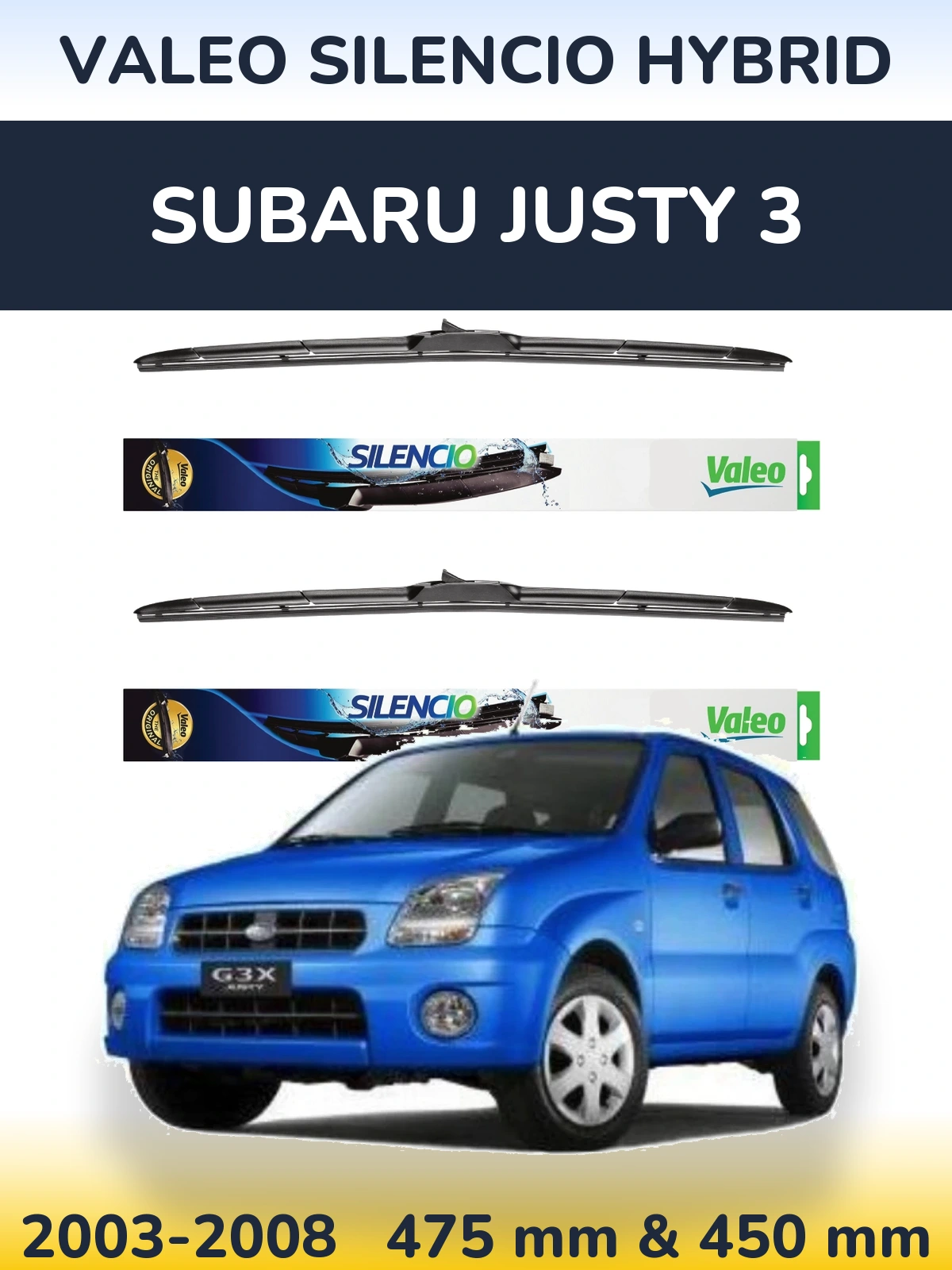 Ștergătoare Valeo Silencio Hybrid pentru Subaru Justy 3