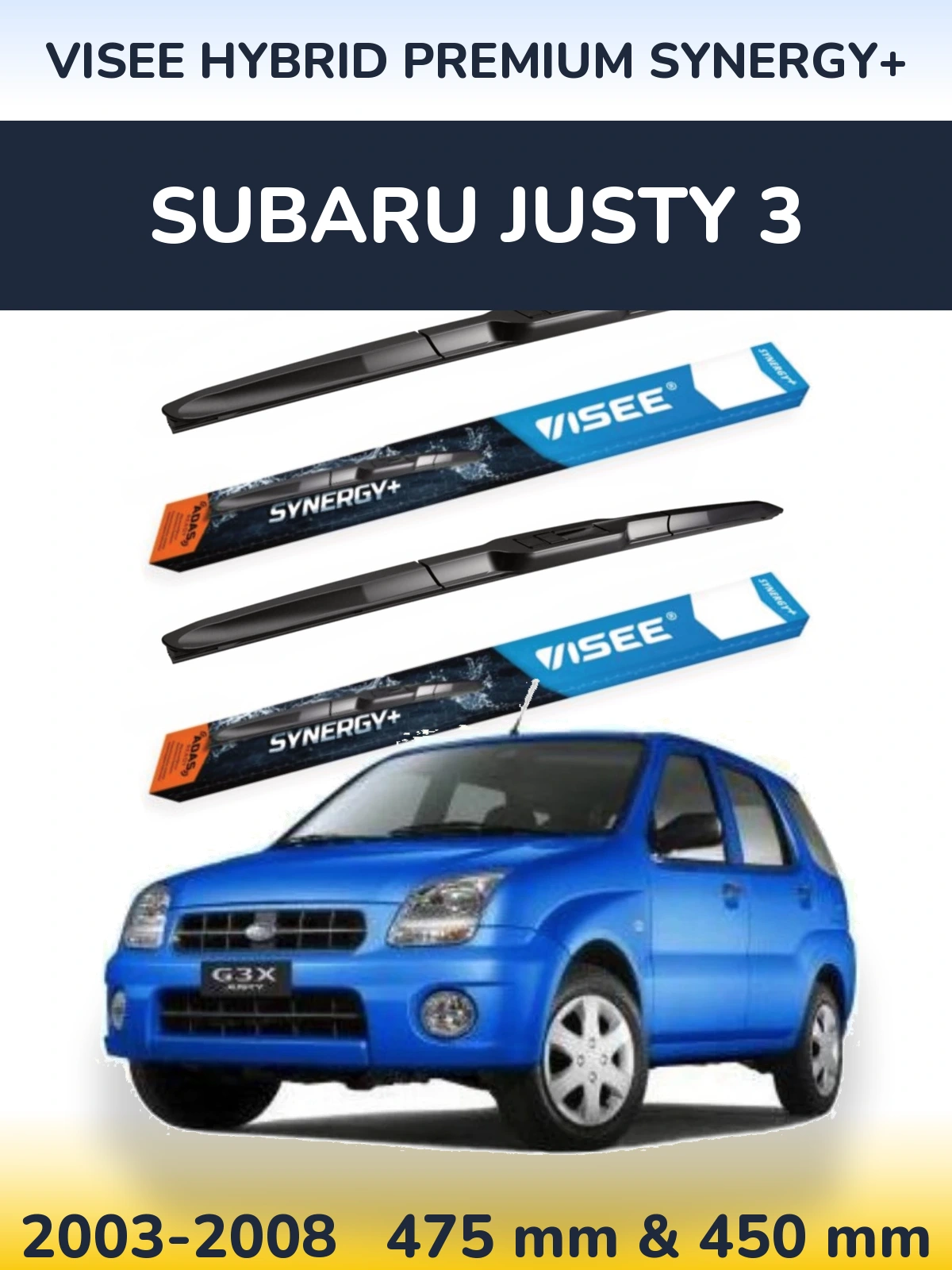 Ștergătoare VISEE HYBRID PREMIUM SYNERGY+ pentru Subaru Justy 3