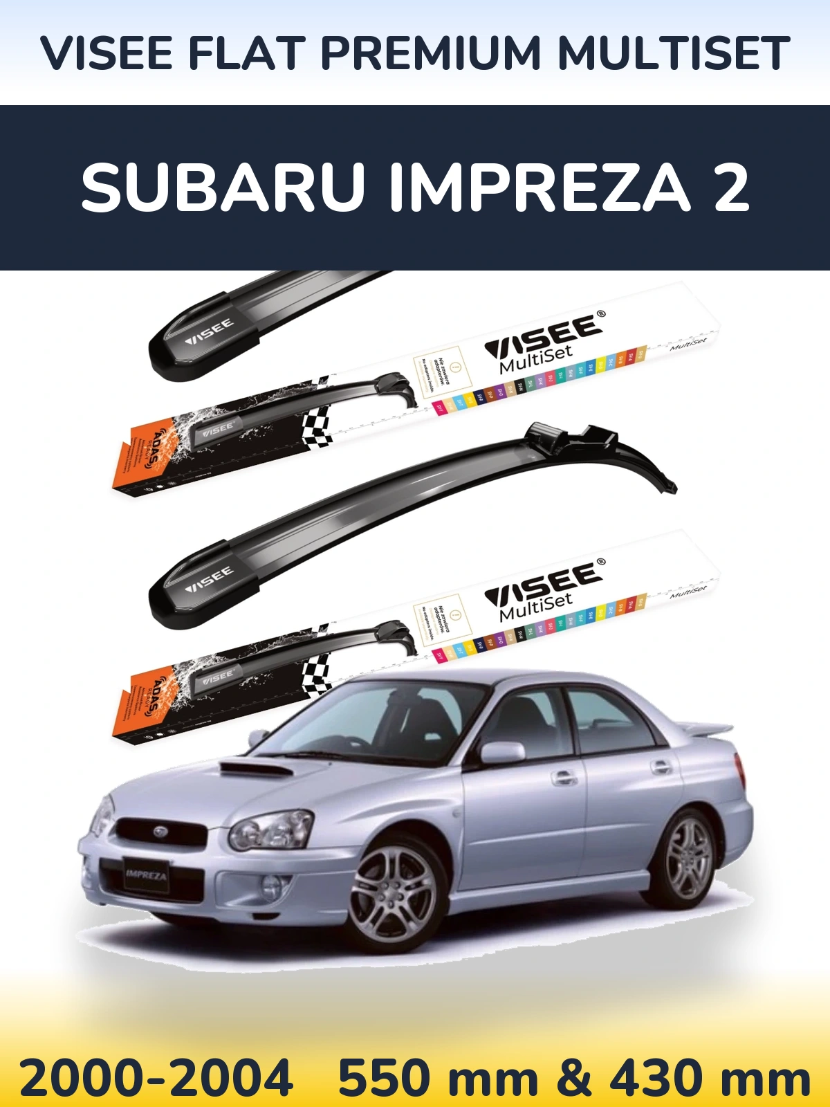 Ștergătoare VISEE FLAT PREMIUM MultiSet pentru Subaru Impreza 2
