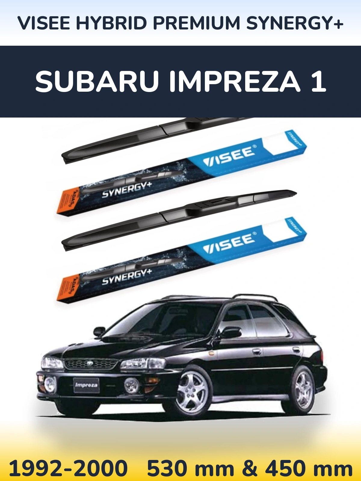 Ștergătoare VISEE HYBRID PREMIUM SYNERGY+ pentru Subaru Impreza 1