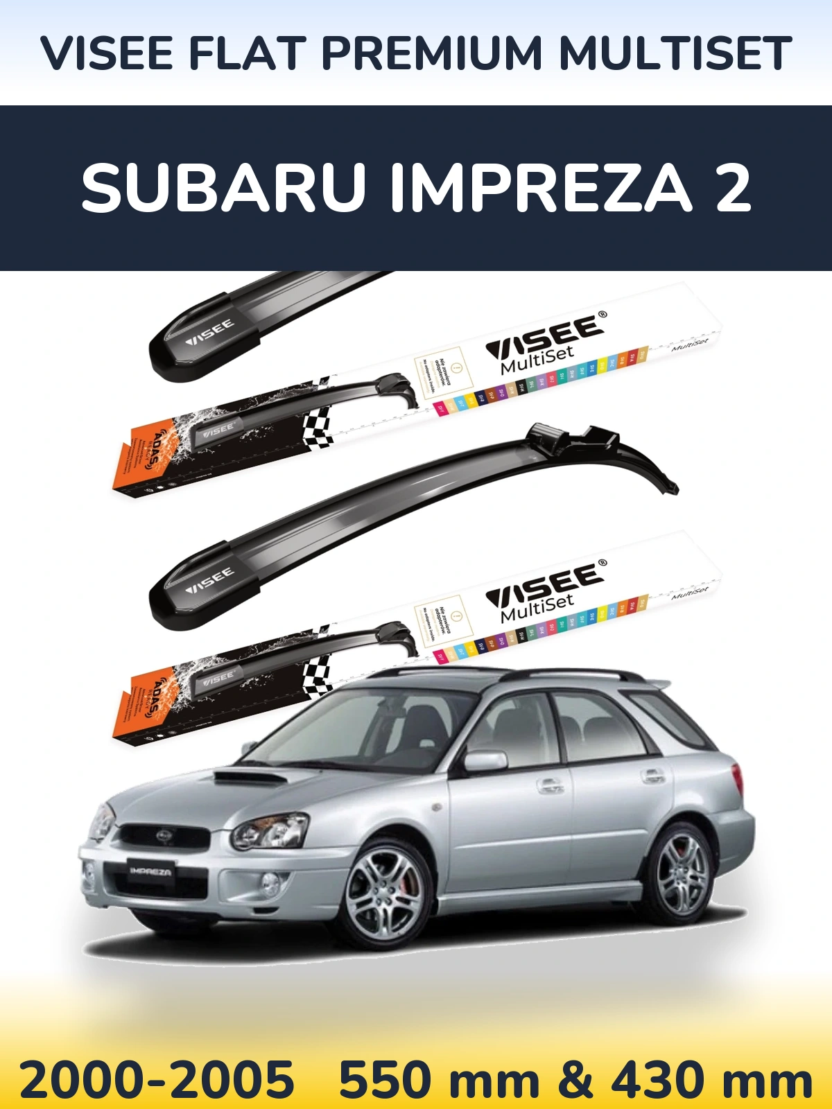 Ștergătoare VISEE FLAT PREMIUM MultiSet pentru Subaru Impreza 2
