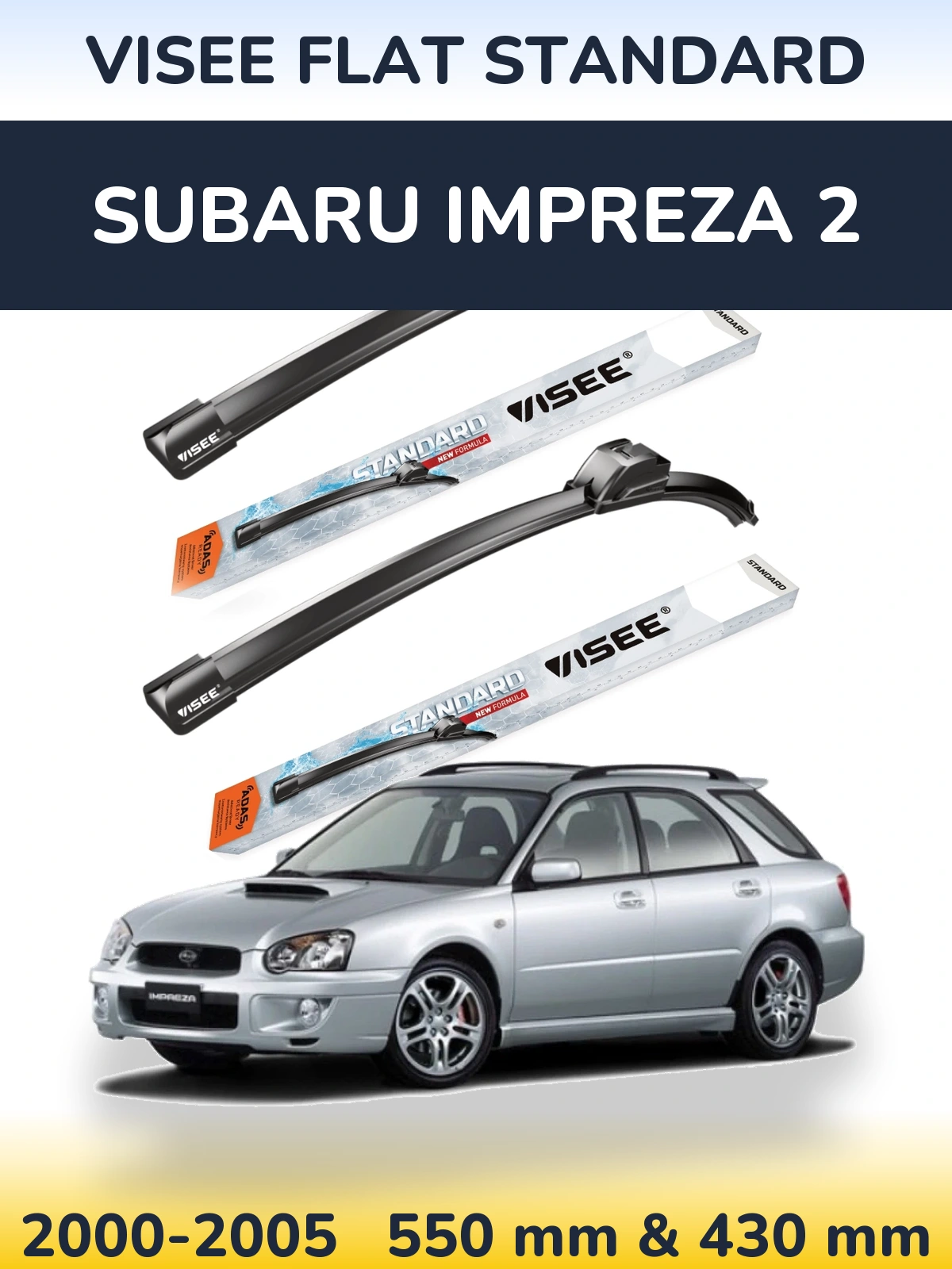 Ștergătoare VISEE FLAT STANDARD pentru Subaru Impreza 2