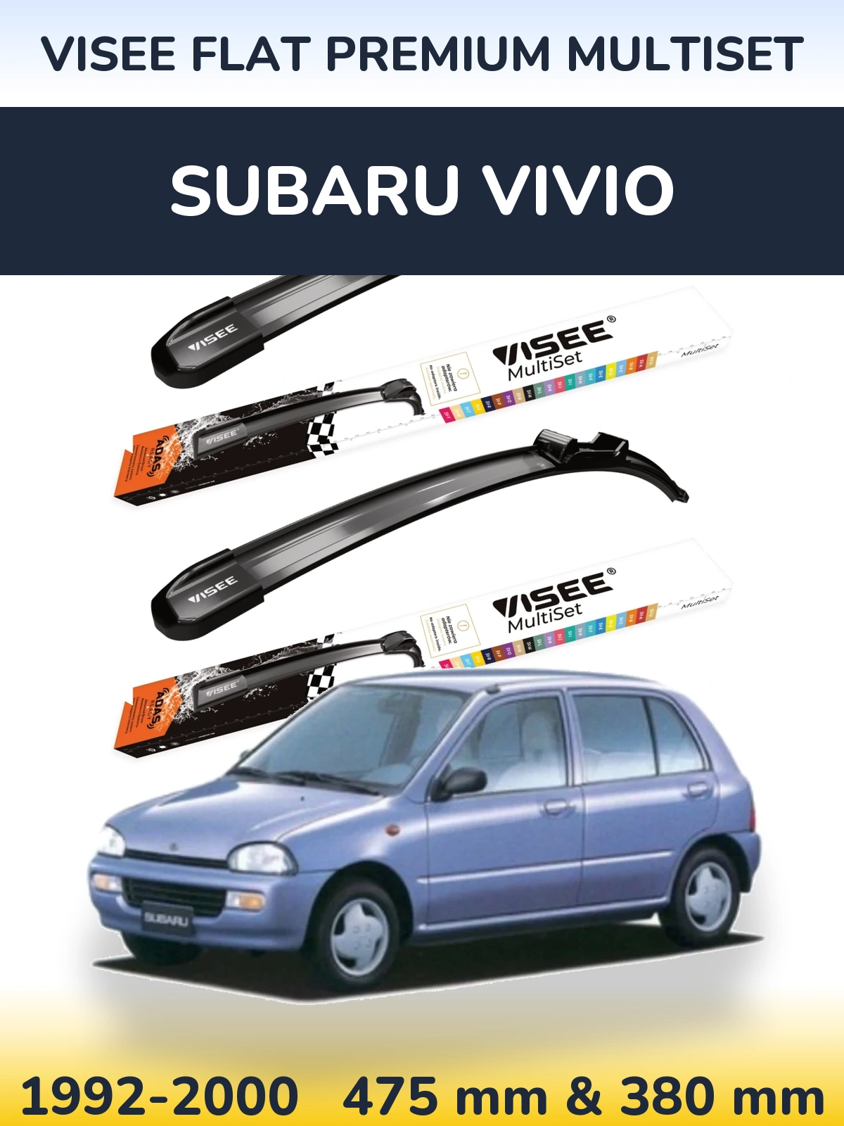Ștergătoare VISEE FLAT PREMIUM MultiSet pentru Subaru Vivio