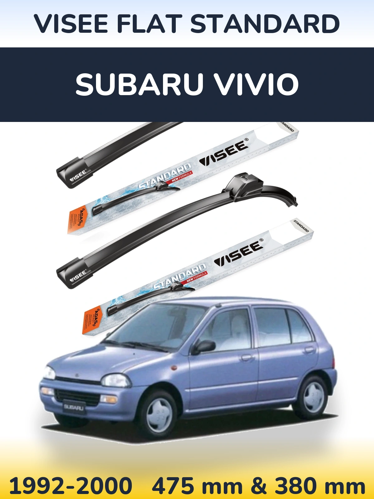 Ștergătoare VISEE FLAT STANDARD pentru Subaru Vivio