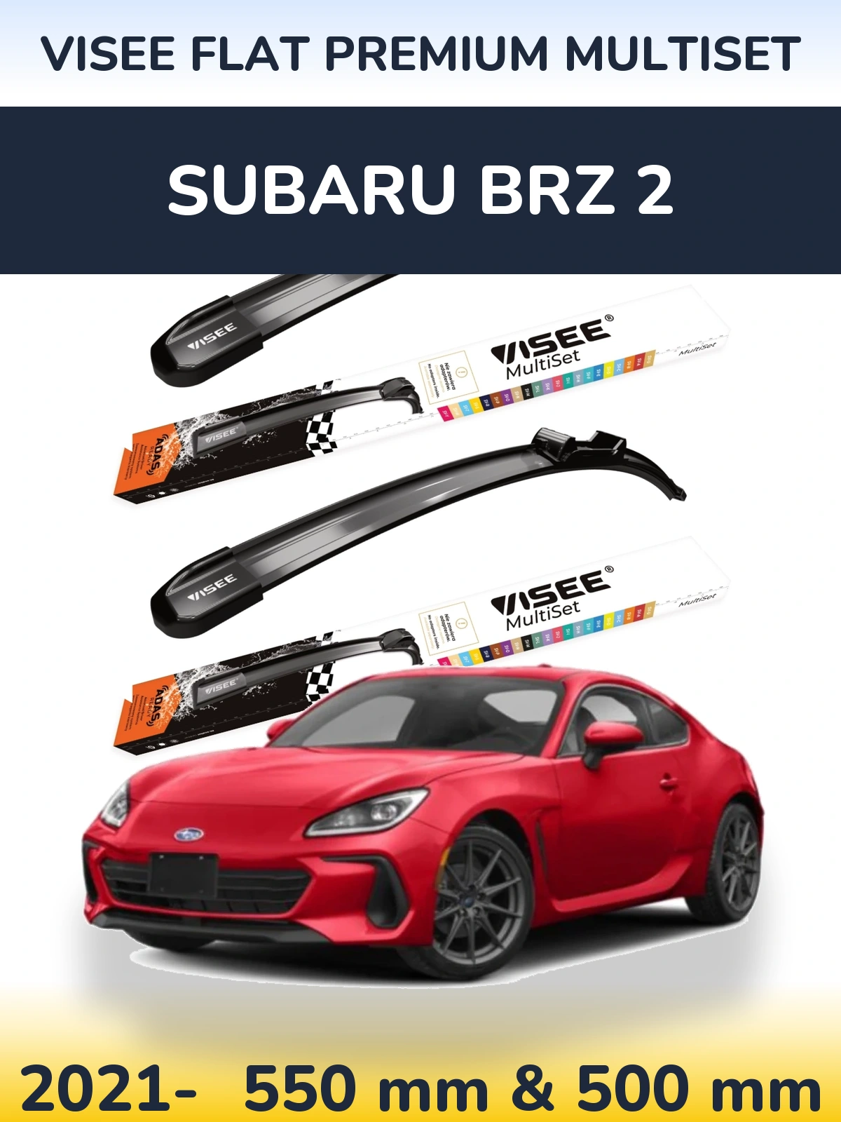 Ștergătoare VISEE FLAT PREMIUM MultiSet pentru Subaru BRZ 2