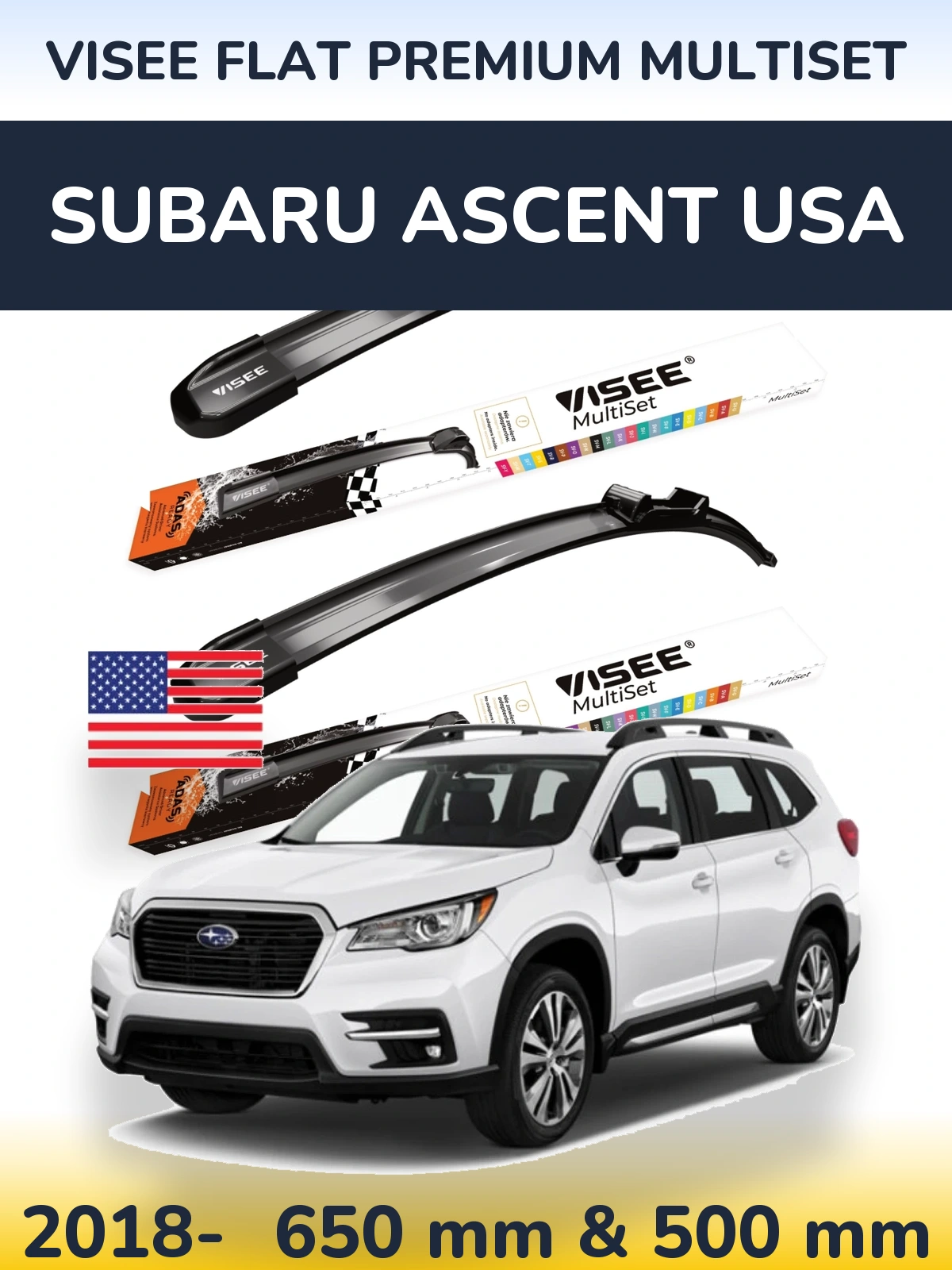 Ștergătoare VISEE FLAT PREMIUM MultiSet pentru Subaru Ascent USA