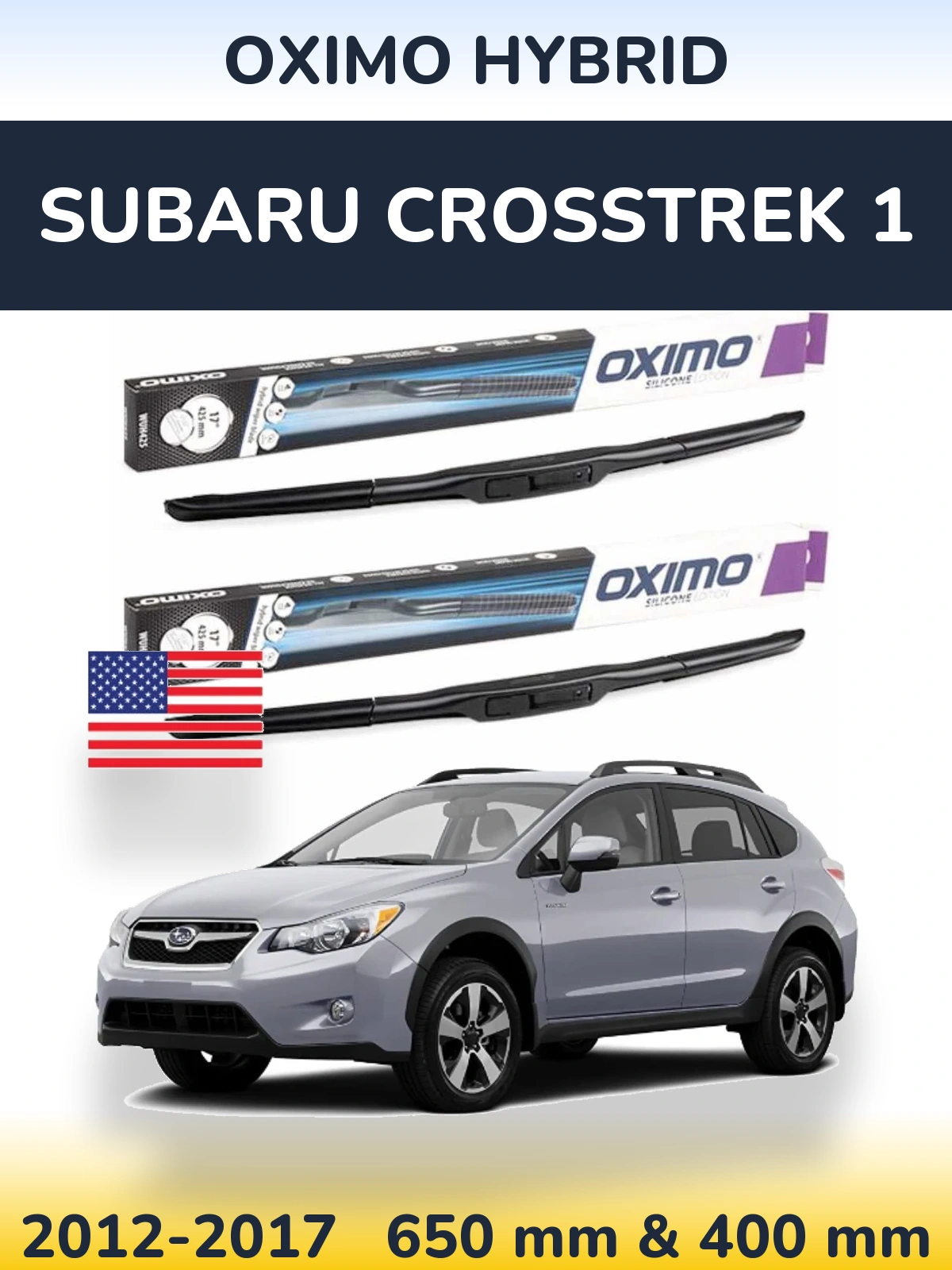 Комплект передніх щіток Oximo Hybrid 650 & 400 мм для Subaru Crosstrek 1 2012-2017