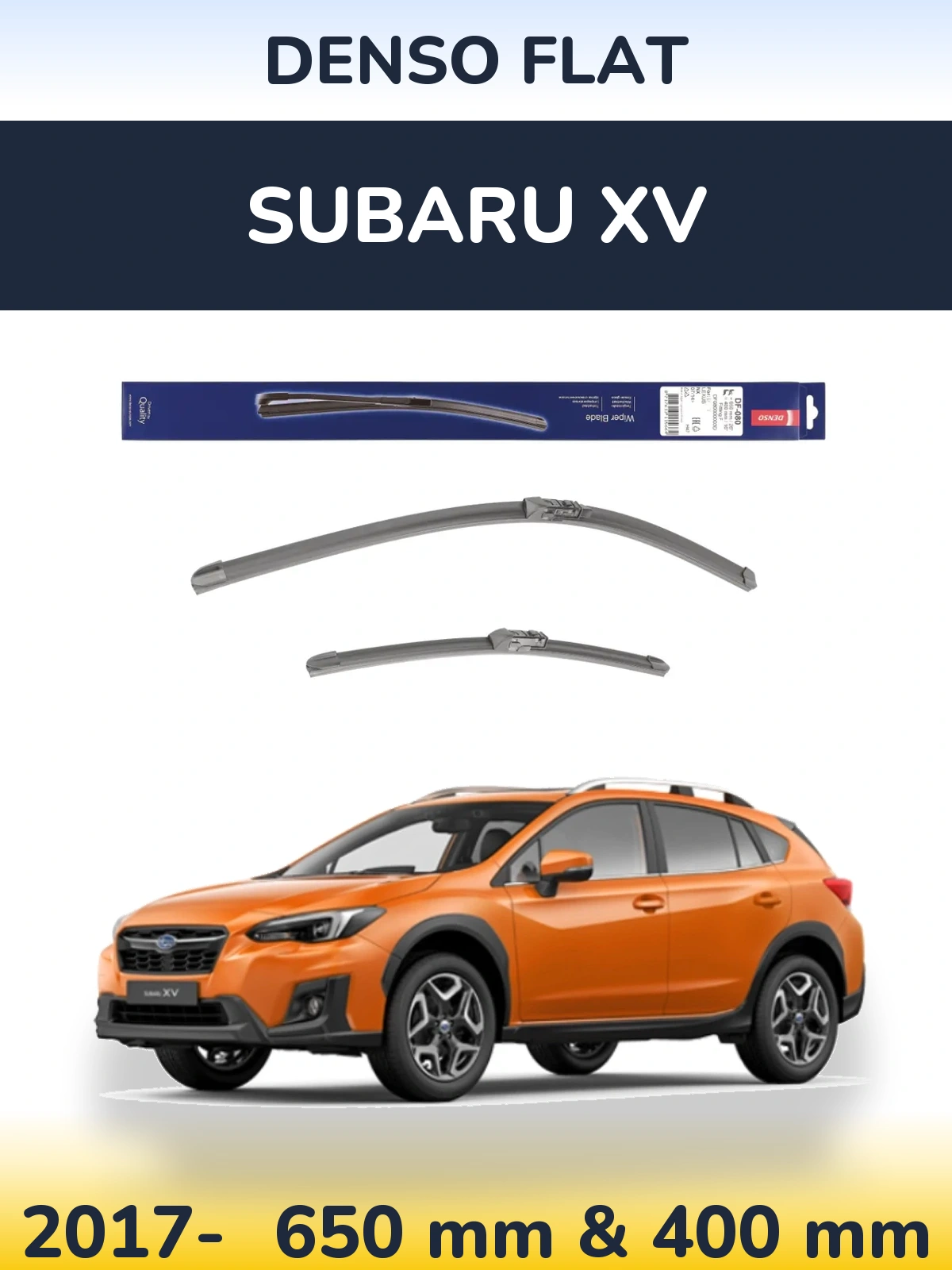 Комплект передніх щіток Denso Flat 650 & 400 мм для Subaru XV 2017-2026