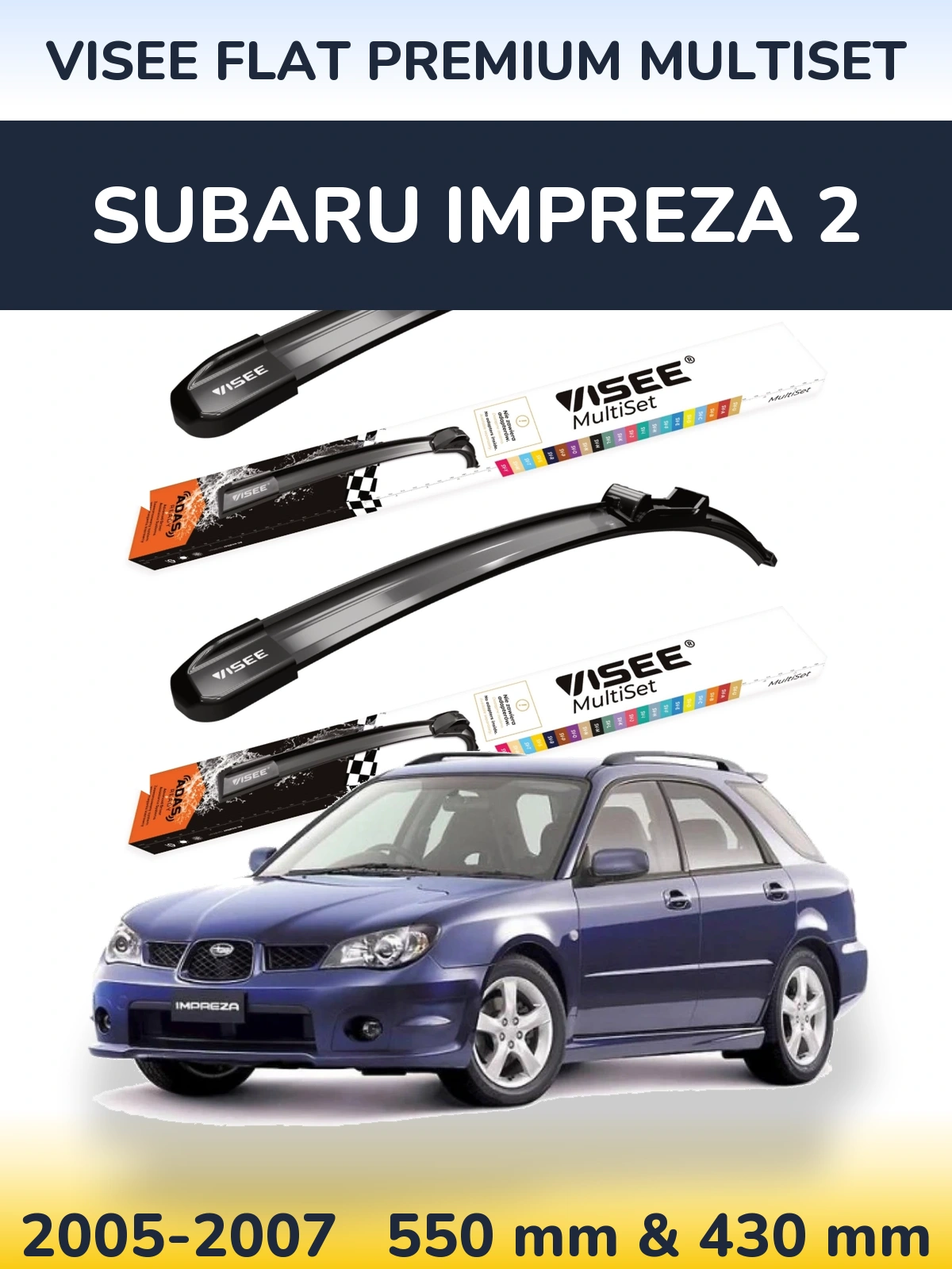 Ștergătoare VISEE FLAT PREMIUM MultiSet pentru Subaru Impreza 2