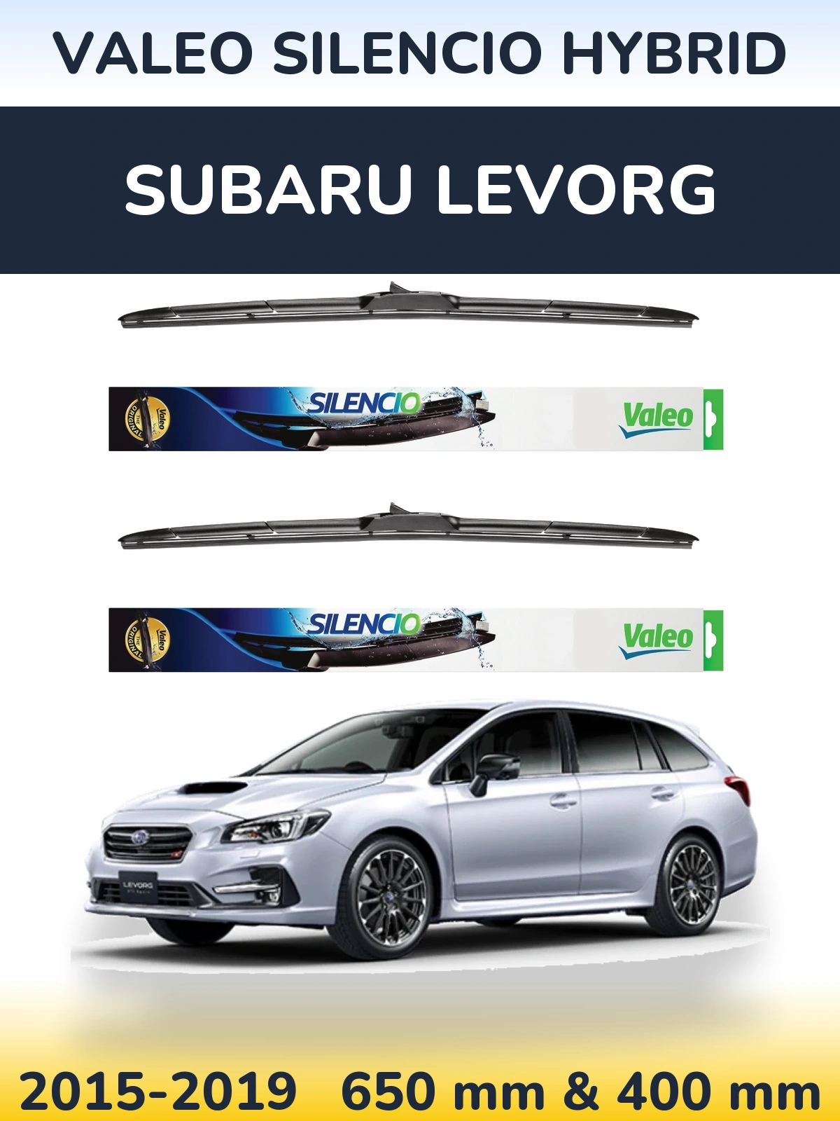 Комплект передних дворников Valeo Silencio Hybrid 650 & 400 мм для Subaru Levorg 2015-2019