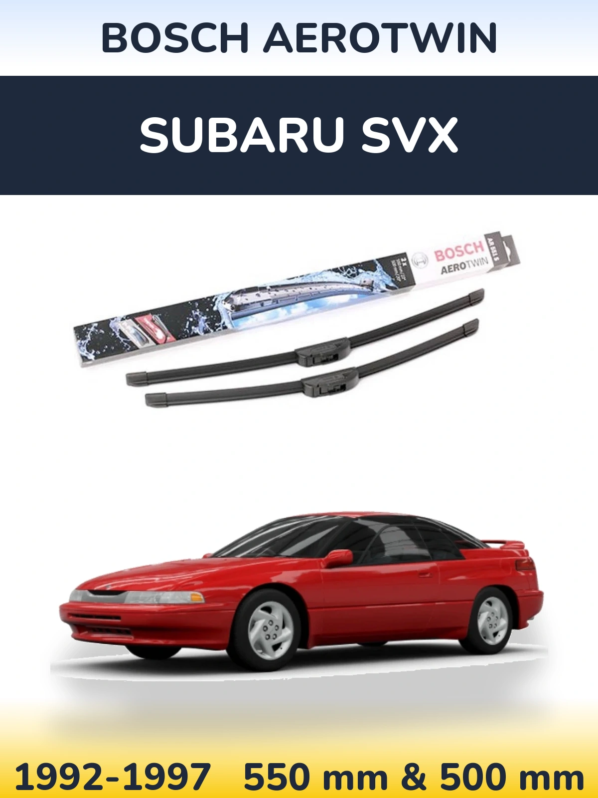 Комплект передних дворников BOSCH AeroTwin 550 & 500 мм для Subaru SVX 1992-1997