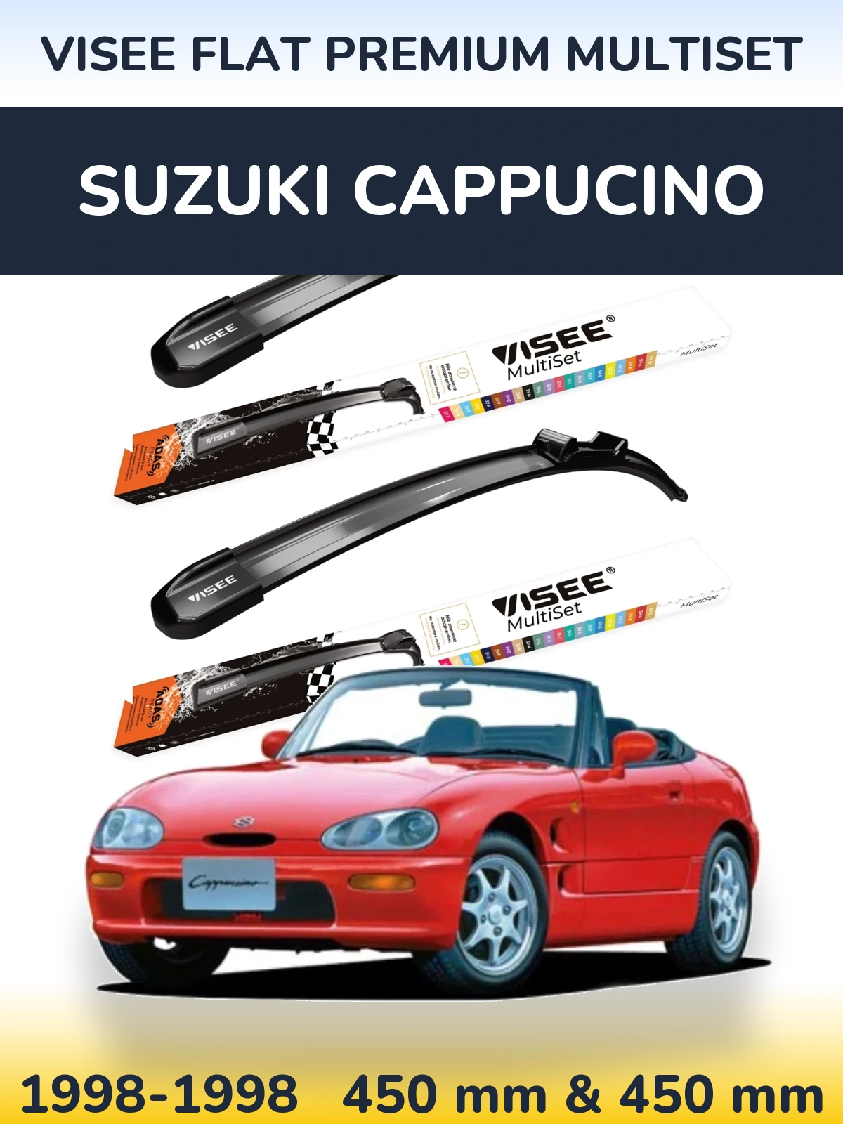 Ștergătoare VISEE FLAT PREMIUM MultiSet pentru Suzuki Cappucino