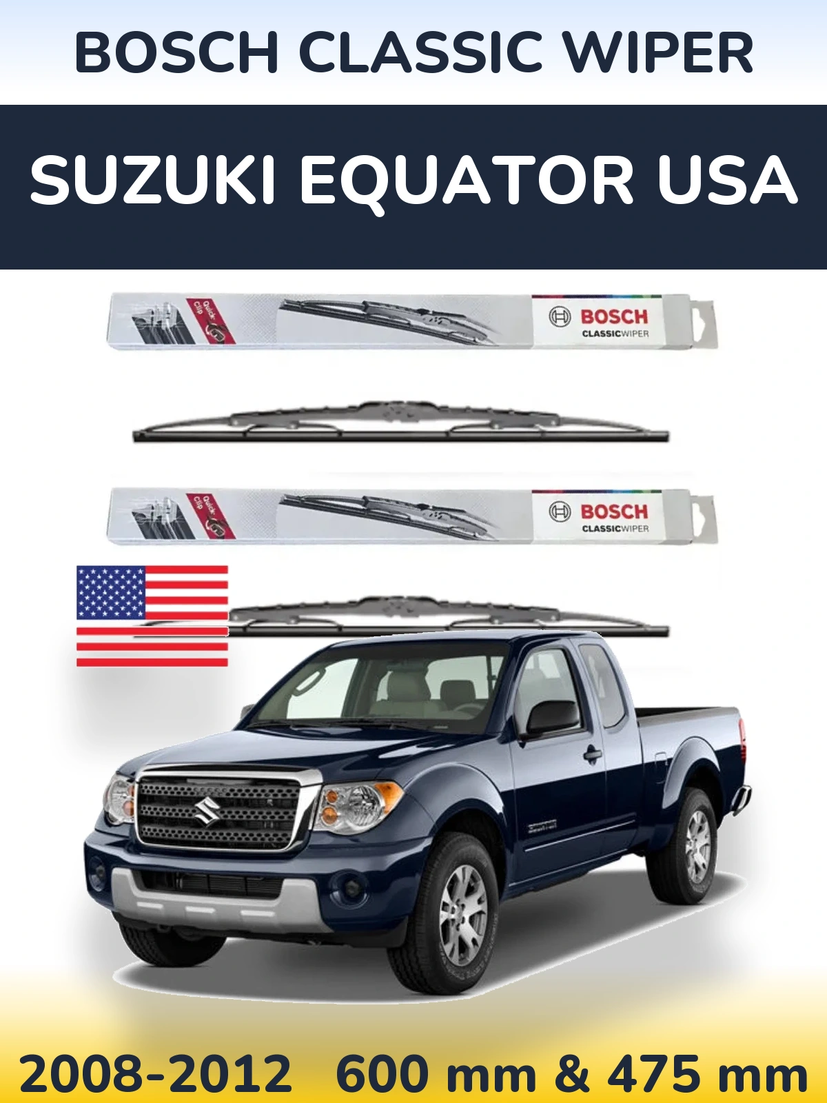 Ștergătoare BOSCH Classic Wiper pentru Suzuki Equator USA