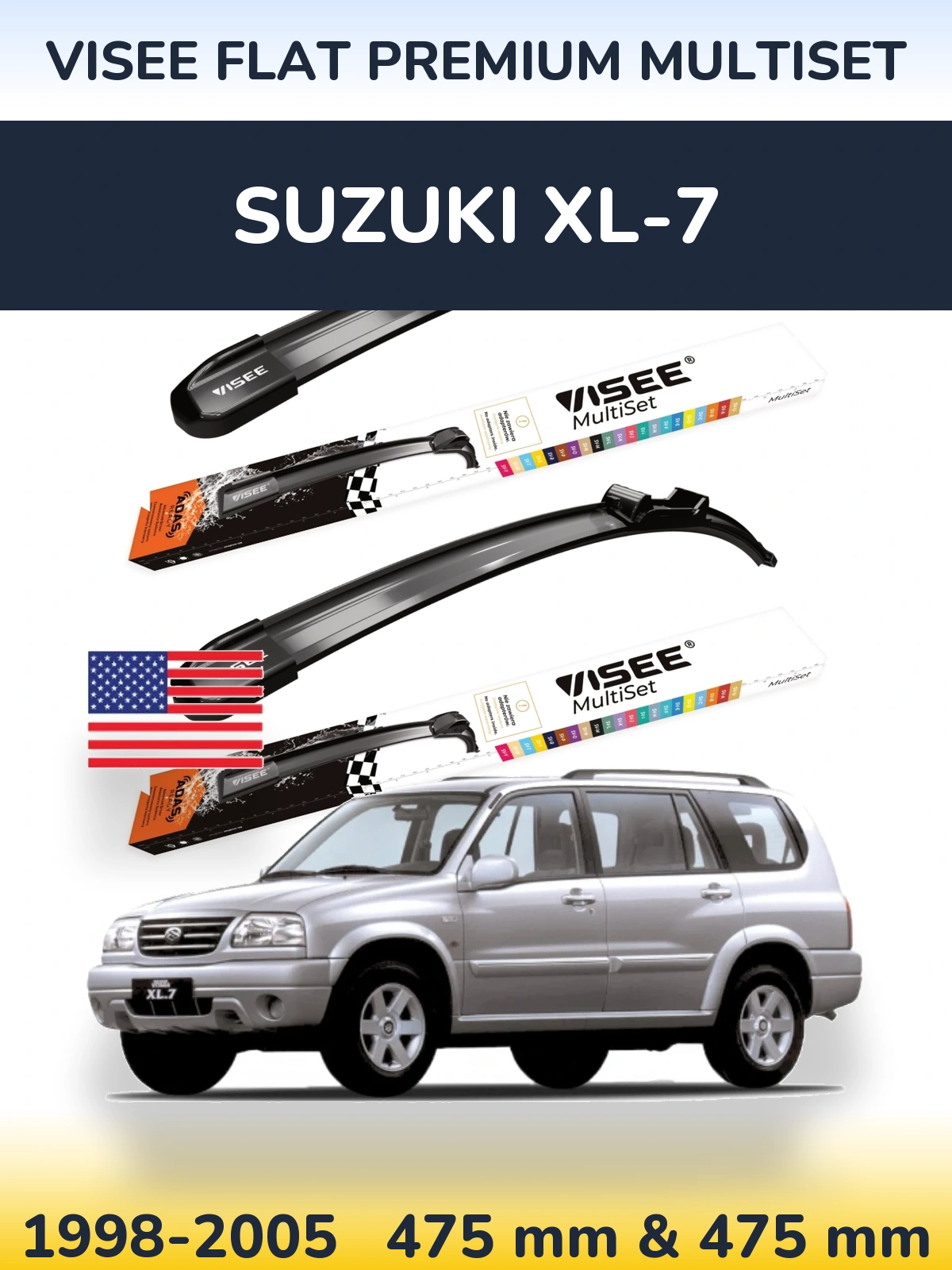 Ștergătoare VISEE FLAT PREMIUM MultiSet pentru Suzuki XL-7