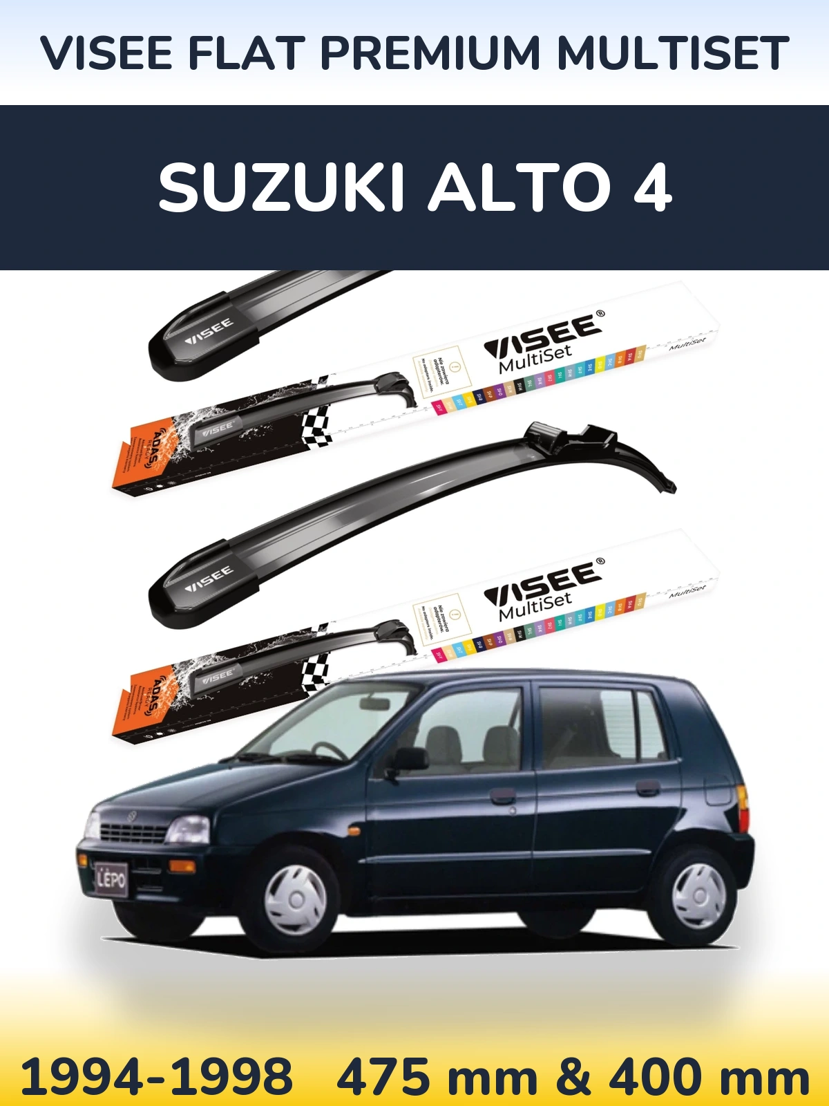 Ștergătoare VISEE FLAT PREMIUM MultiSet pentru Suzuki Alto 4