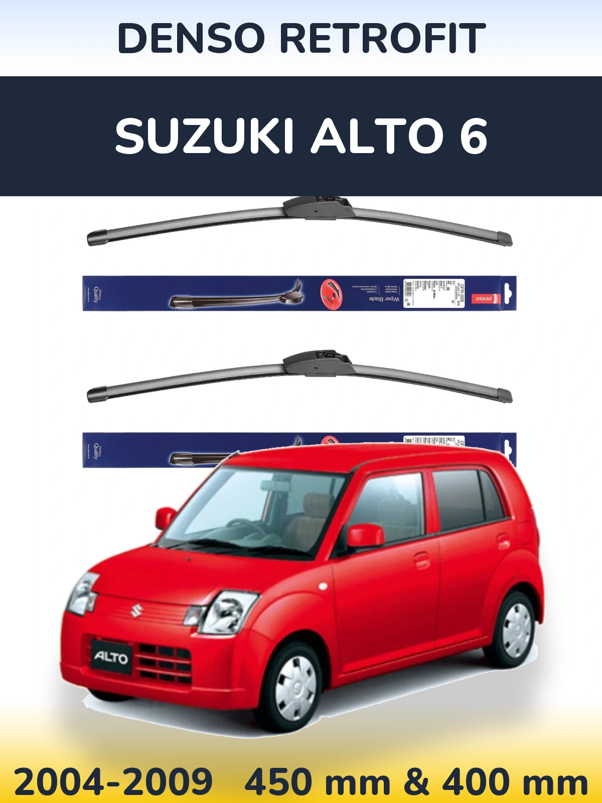 Комплект передних дворников Denso Retrofit 450 & 400 мм для Suzuki Alto 6 2004-2009